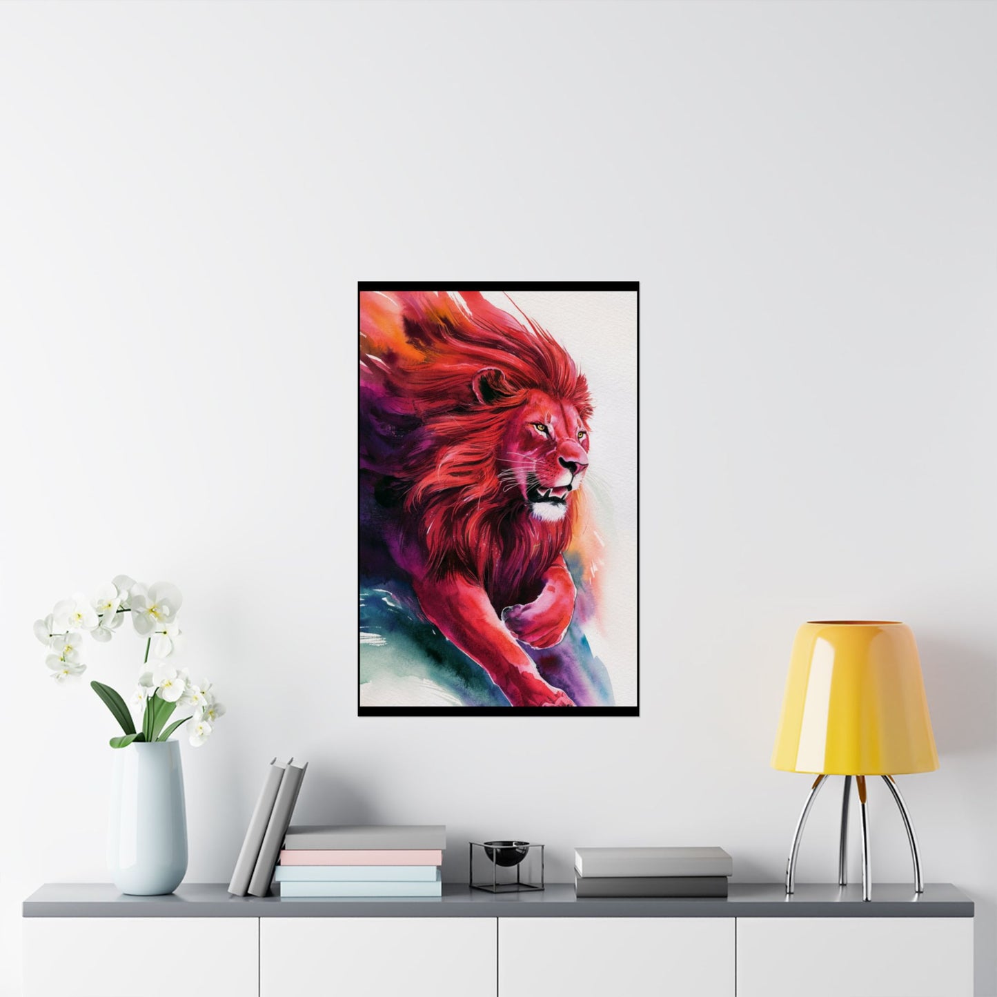 Colorful lion Matte Vertical Posters