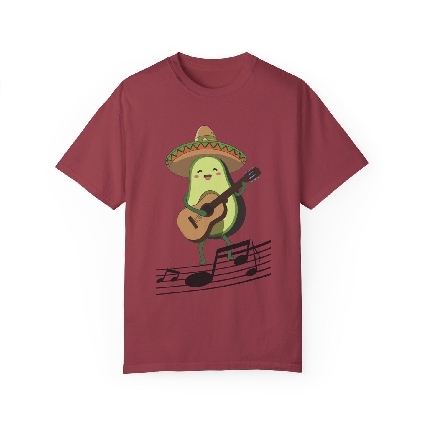 Funny Avocado Playing The Guitar Rock Band Music Unisex Garment-Dyed T-shirt