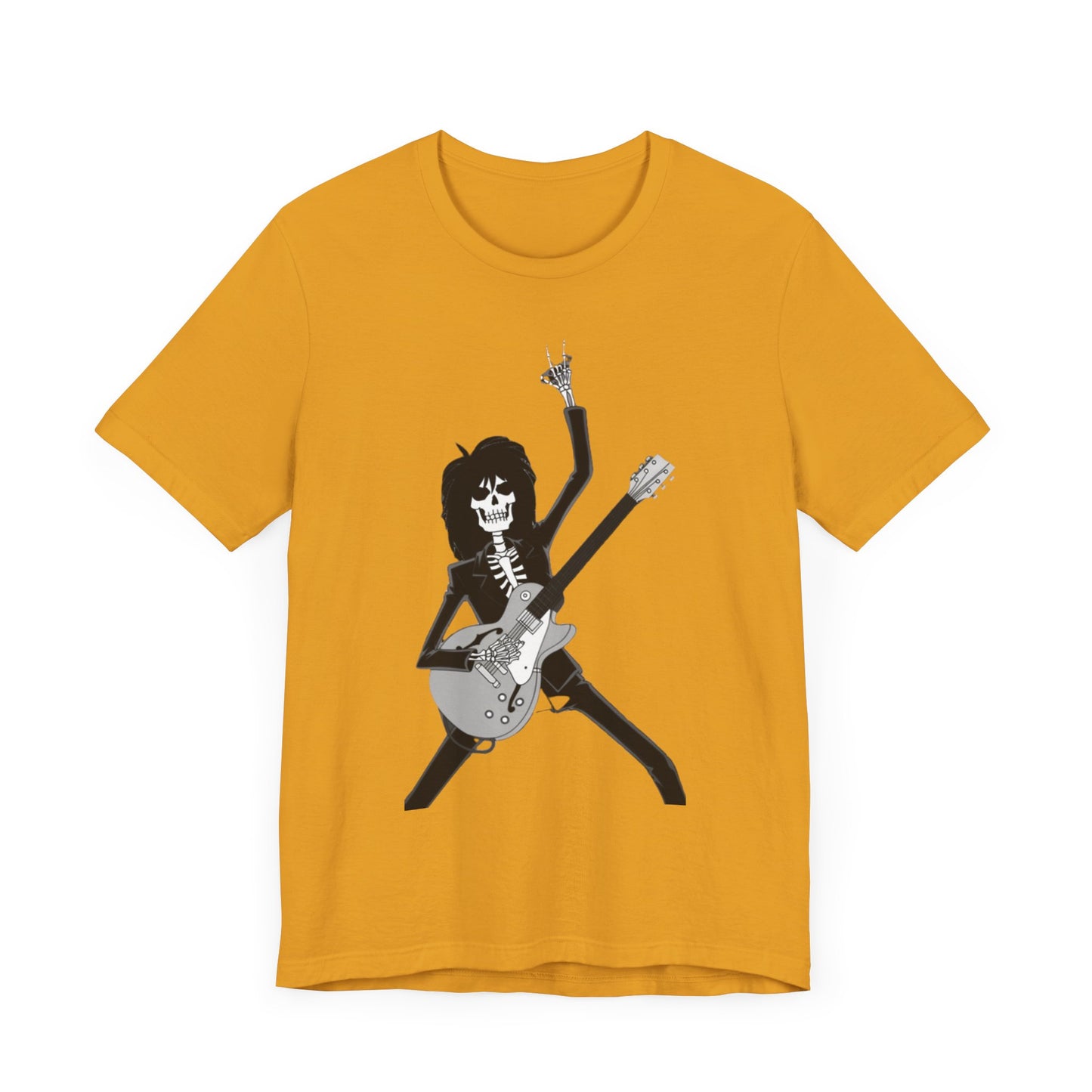 Skeleton Guitar Guy Rock And Roll Band Rock On Unisex Jersey Short Sleeve Tee - coffeeandteatees