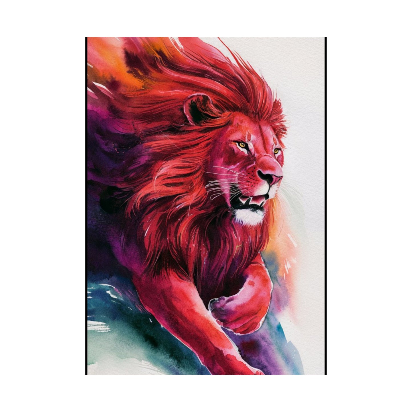 Colorful lion Matte Vertical Posters