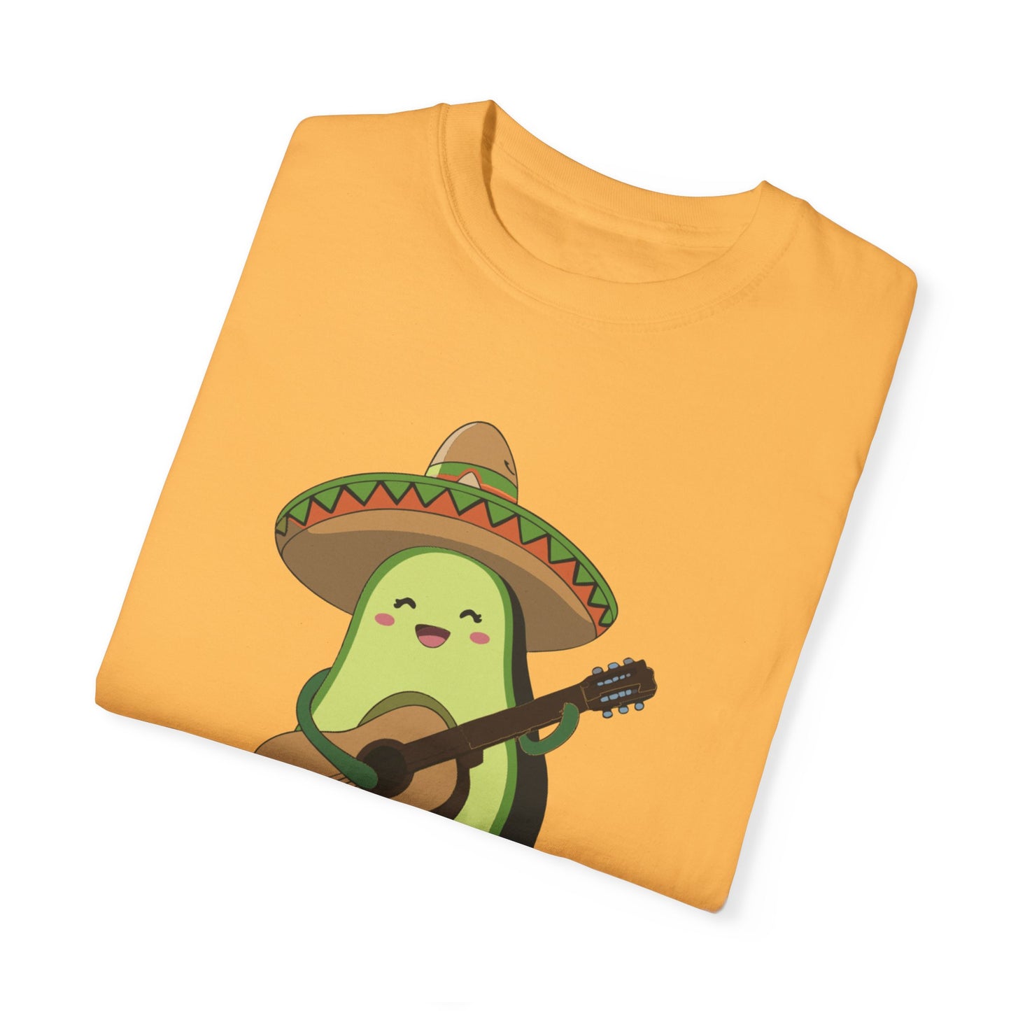 Funny Avocado Playing The Guitar Rock Band Music Unisex Garment-Dyed T-shirt