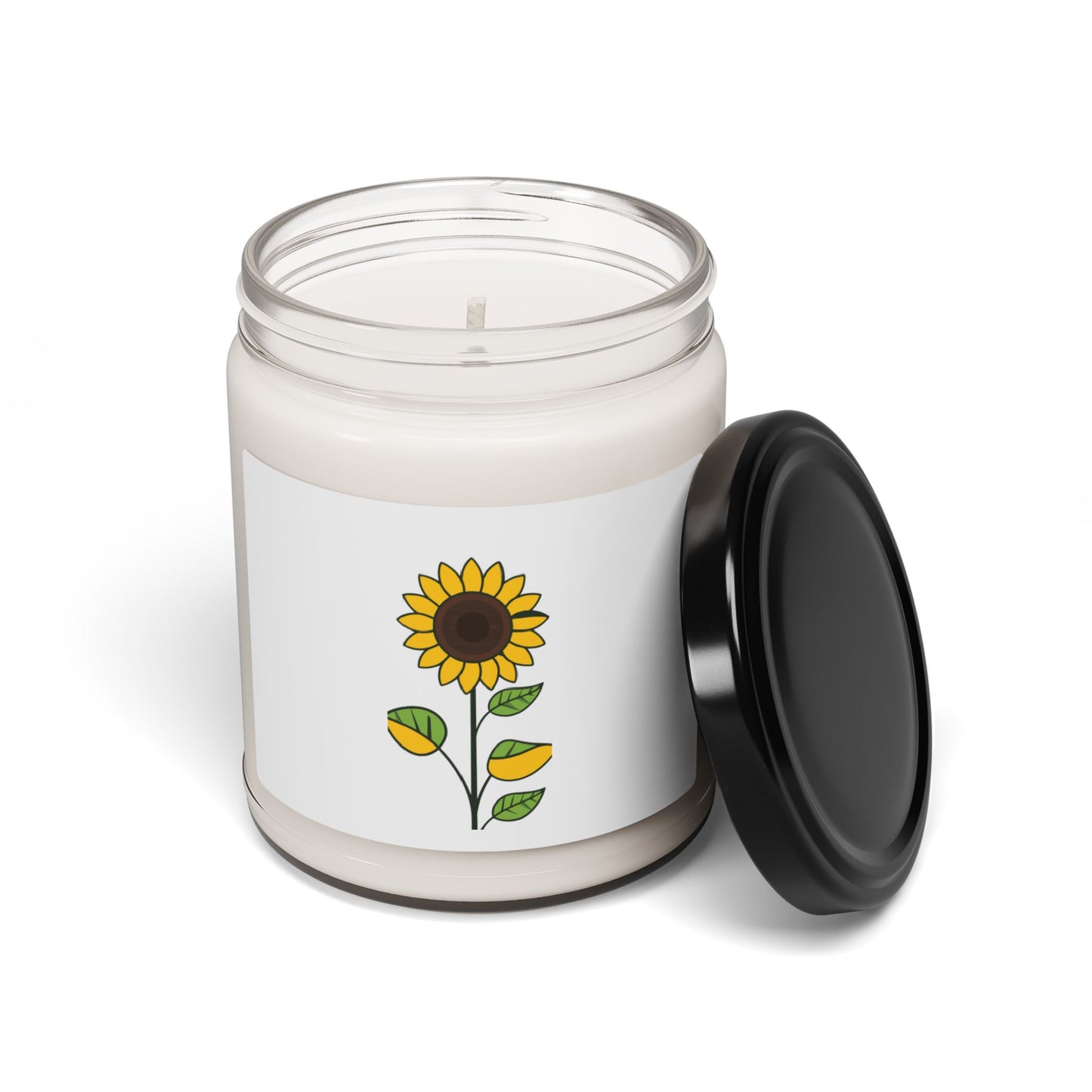 Sunflower Flower Graphic Inspirational Scented Soy Candle, 9oz - coffeeandteatees