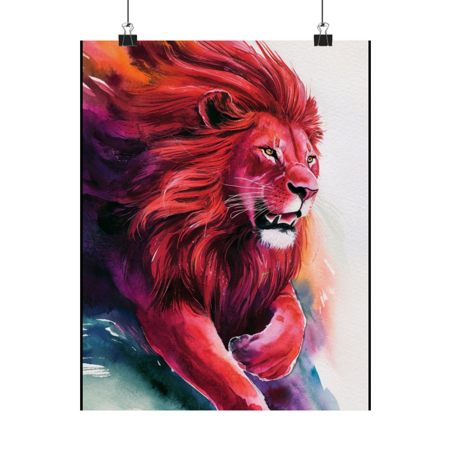 Colorful lion Matte Vertical Posters