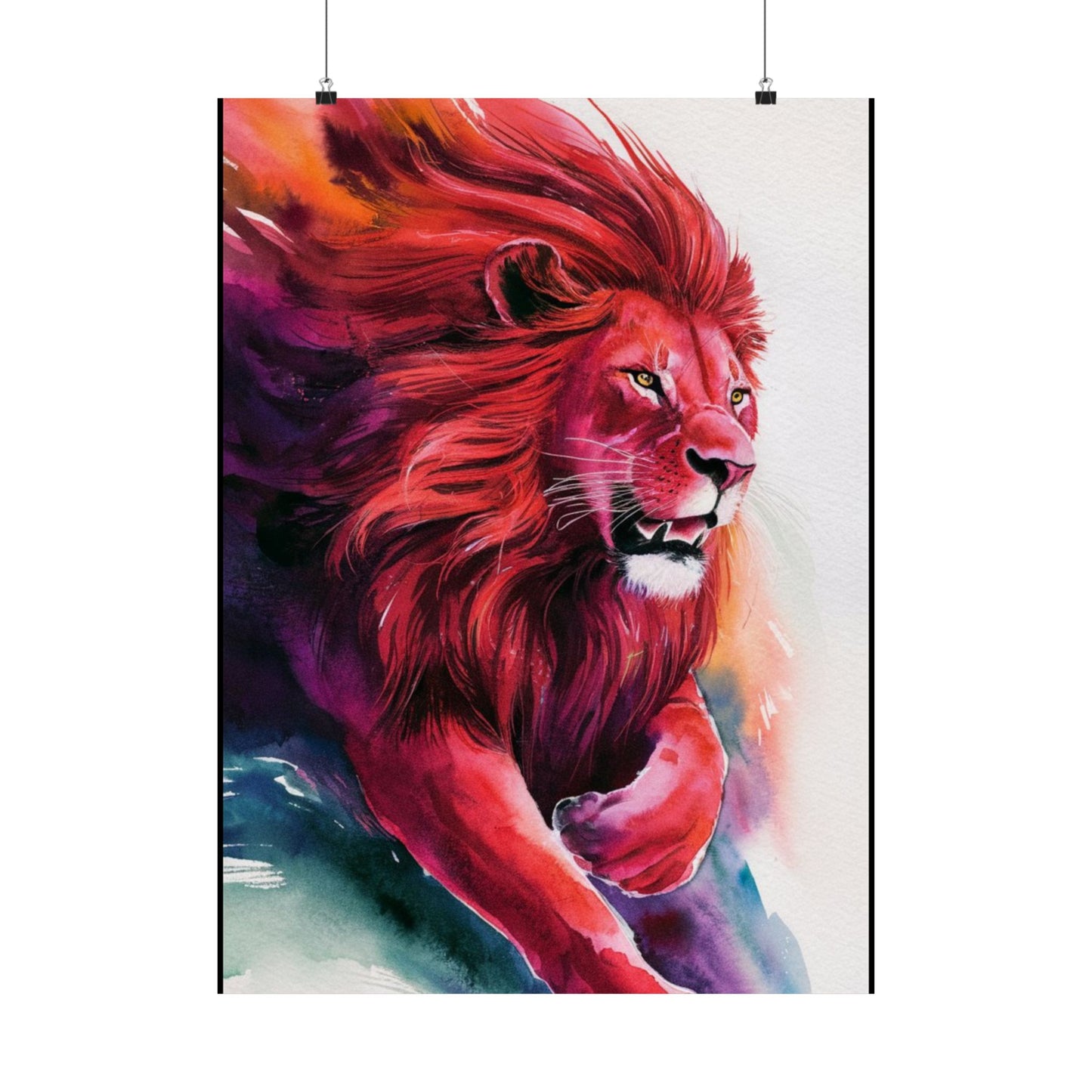 Colorful lion Matte Vertical Posters