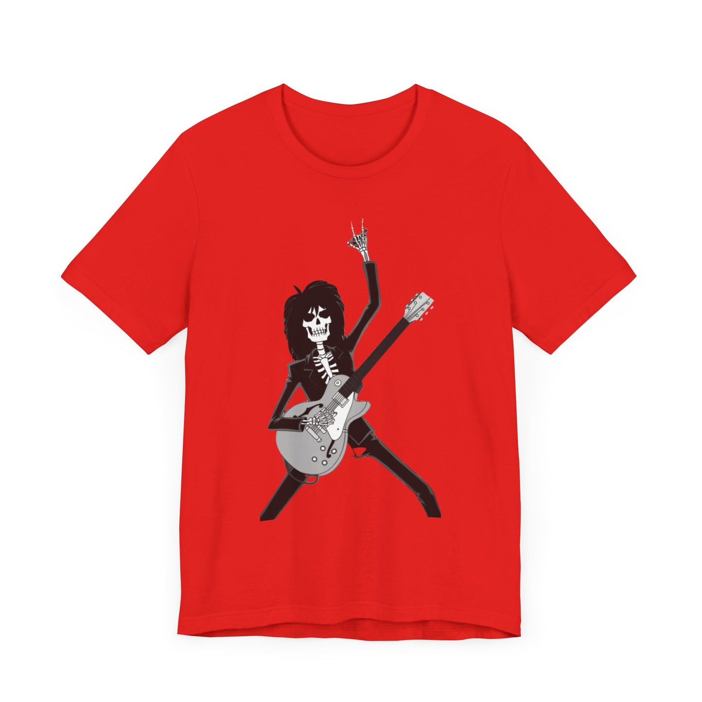 Skeleton Guitar Guy Rock And Roll Band Rock On Unisex Jersey Short Sleeve Tee - coffeeandteatees