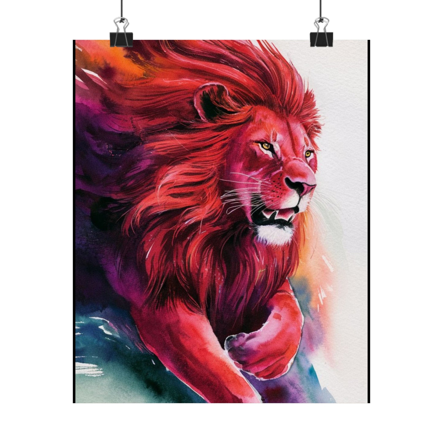 Colorful lion Matte Vertical Posters