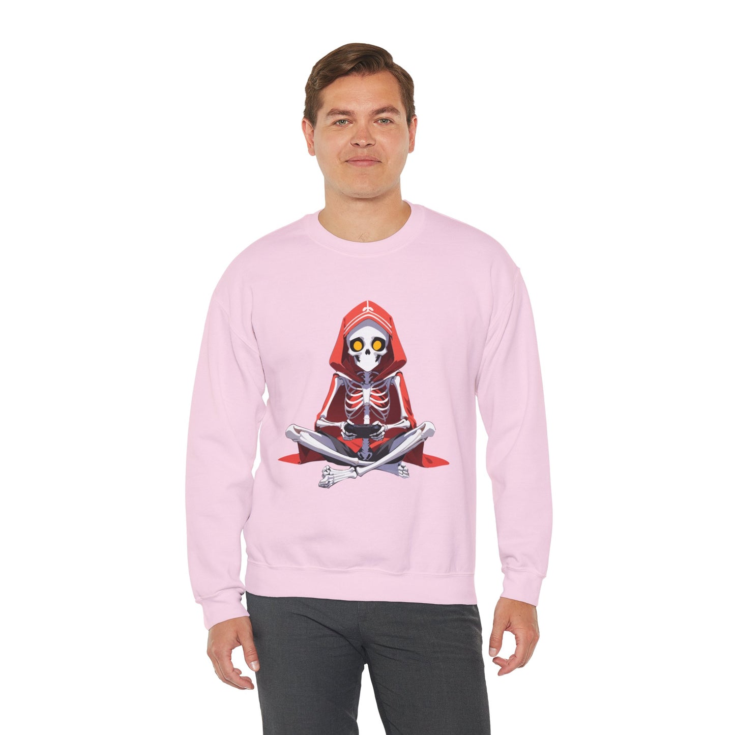 Funny Skeleton Skull Video Gamer Unisex Heavy Blend™ Crewneck Sweatshirt - coffeeandteatees