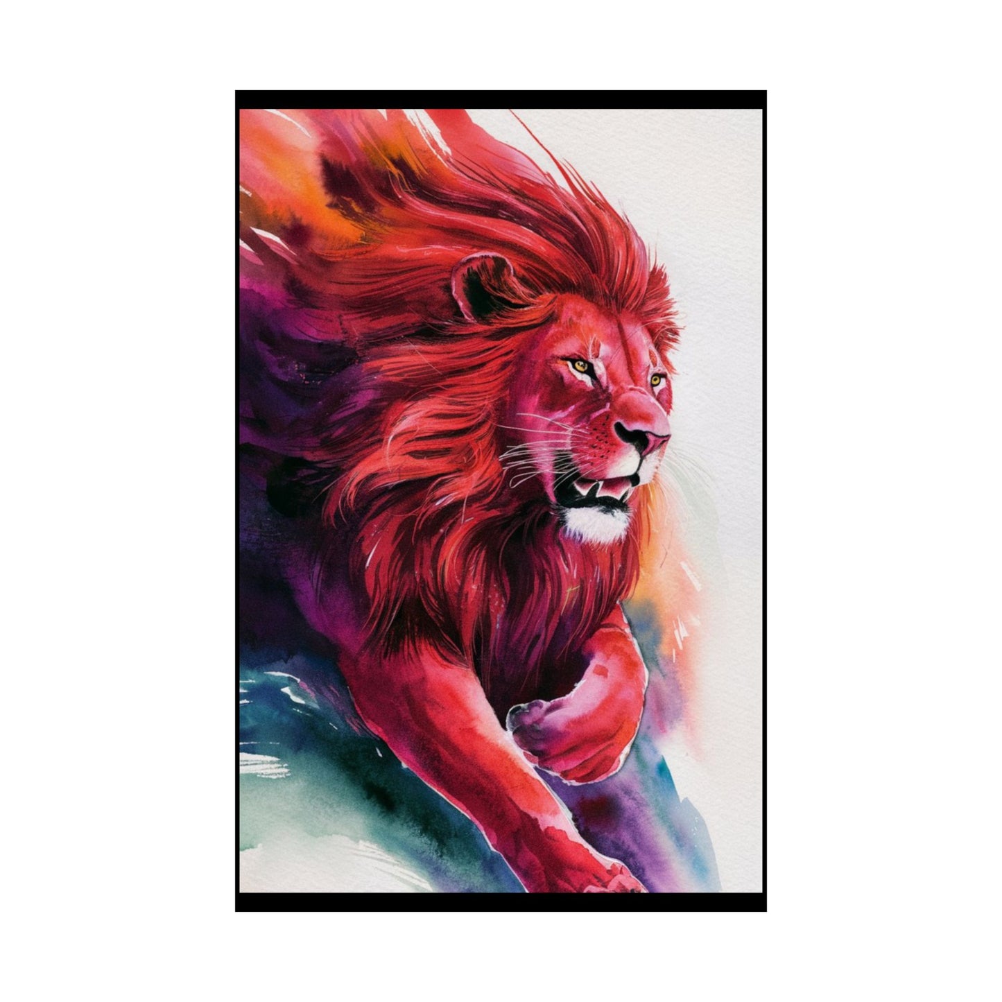 Colorful lion Matte Vertical Posters