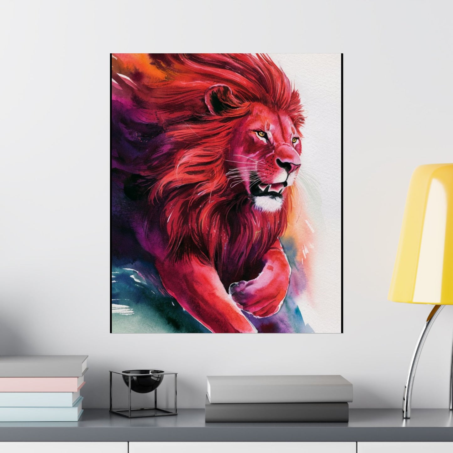 Colorful Lion Matte Vertical Posters – Vibrant Animal Wall Art Decor