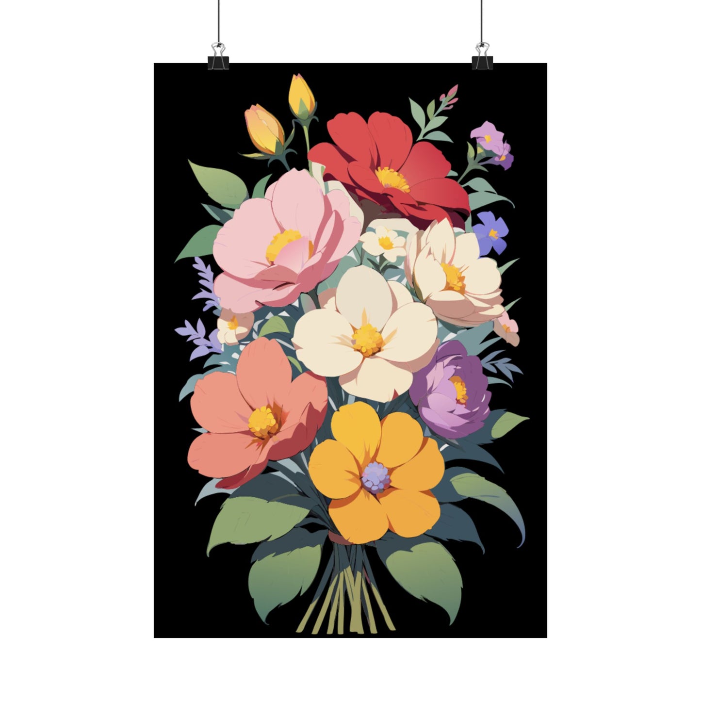 Vintage Flowers Matte Vertical Posters