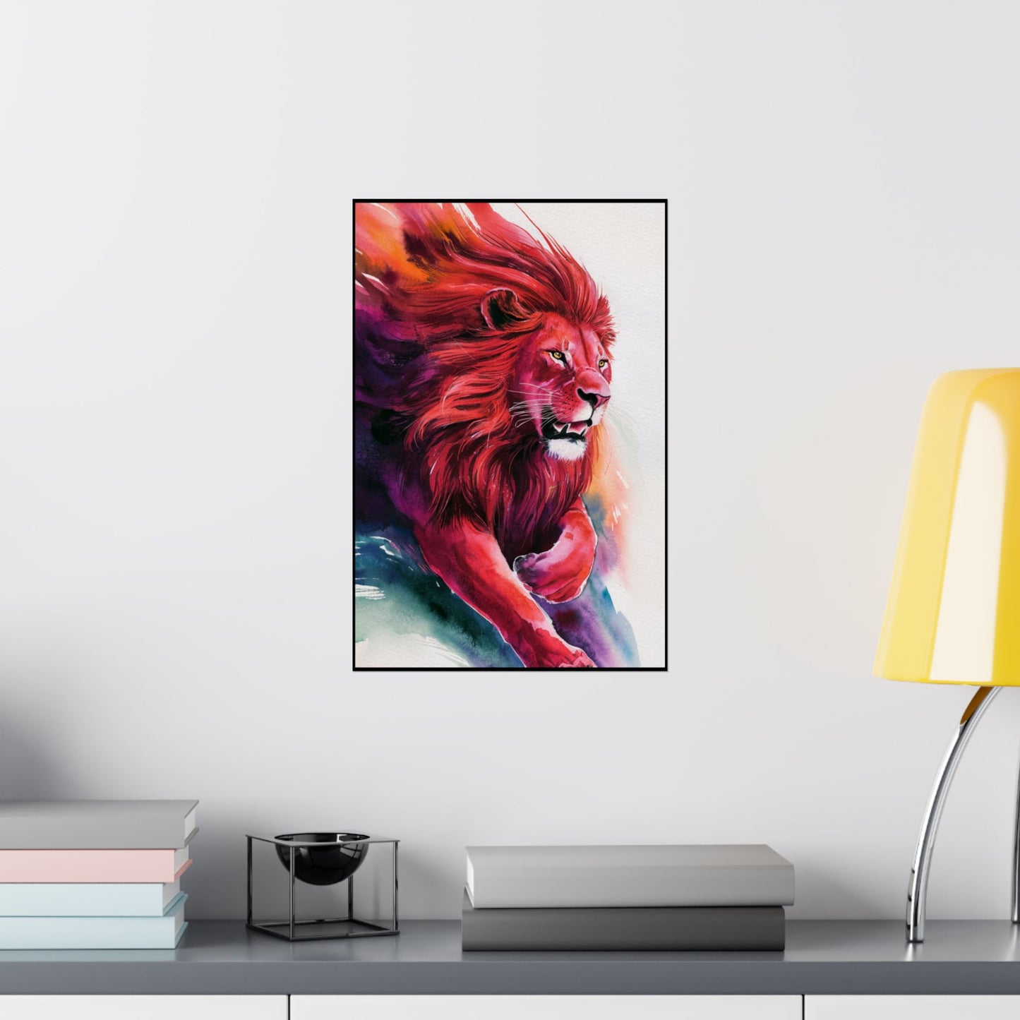 Colorful Lion Matte Vertical Posters – Vibrant Animal Wall Art Decor