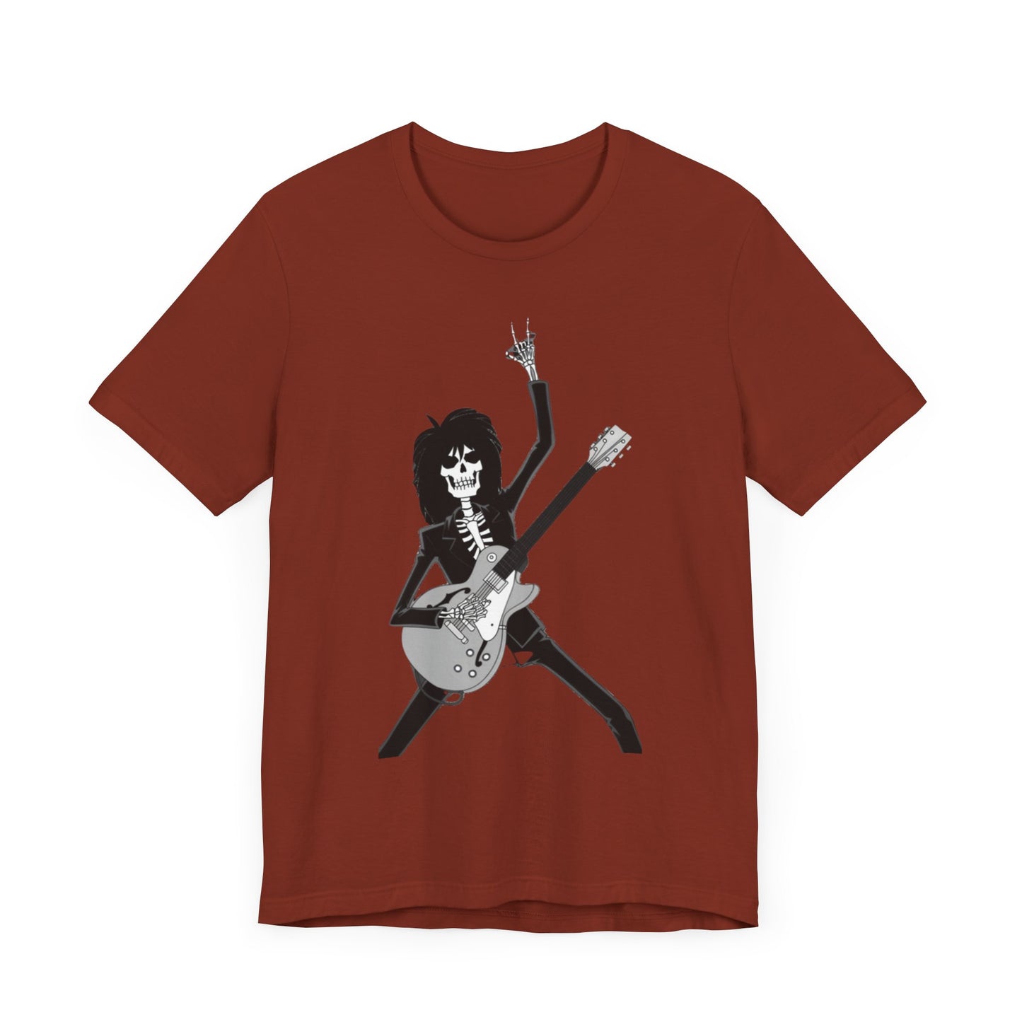 Skeleton Guitar Guy Rock And Roll Band Rock On Unisex Jersey Short Sleeve Tee - coffeeandteatees