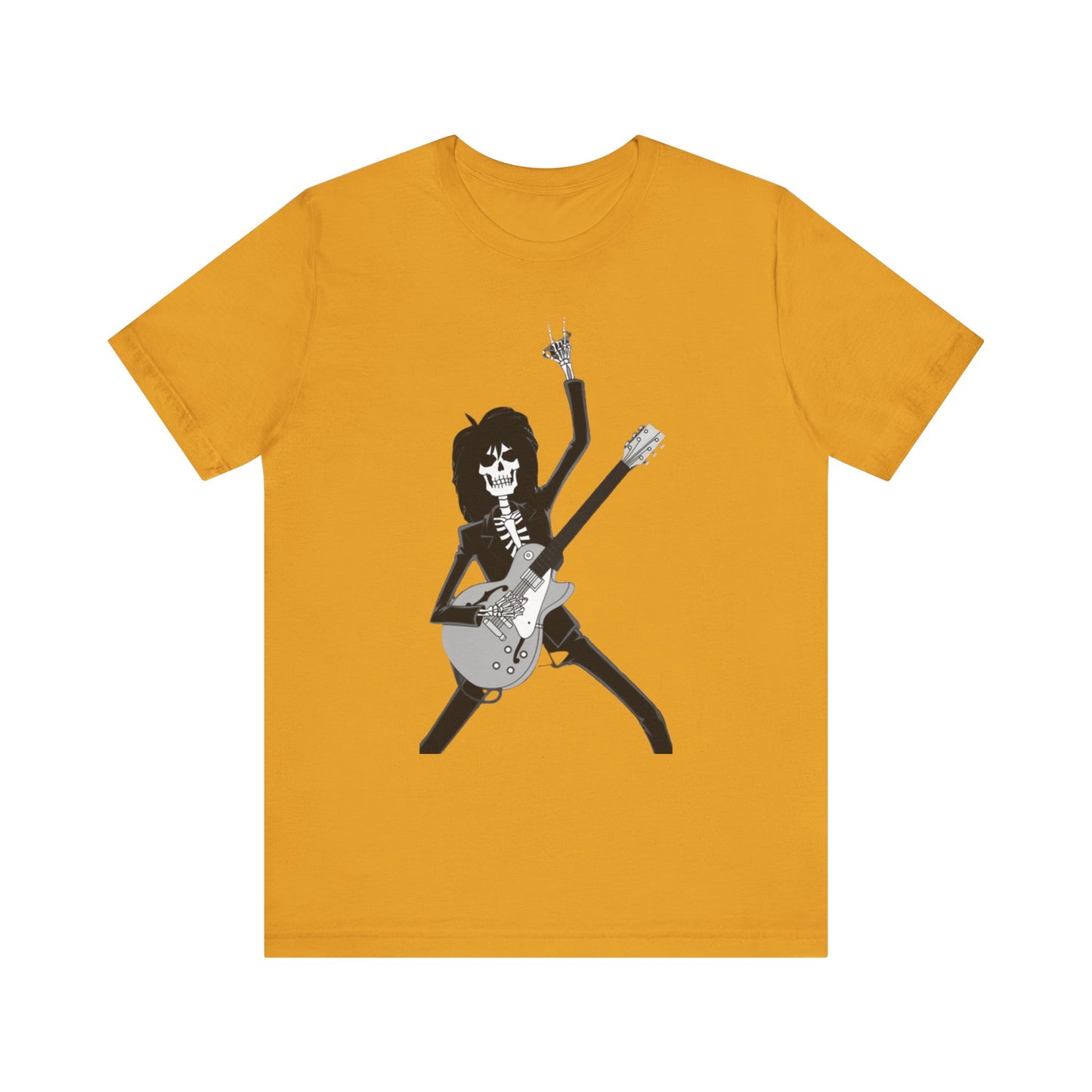 Skeleton Guitar Guy Rock And Roll Band Rock On Unisex Jersey Short Sleeve Tee - coffeeandteatees