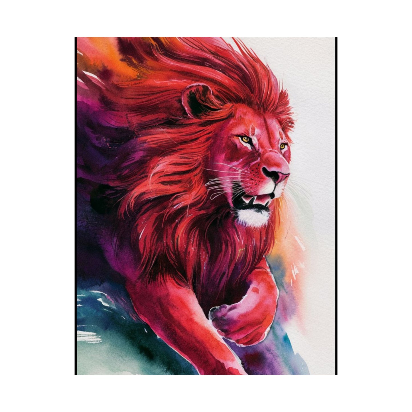 Colorful lion Matte Vertical Posters