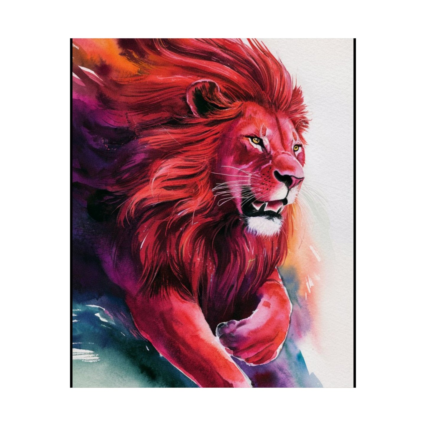 Colorful lion Matte Vertical Posters