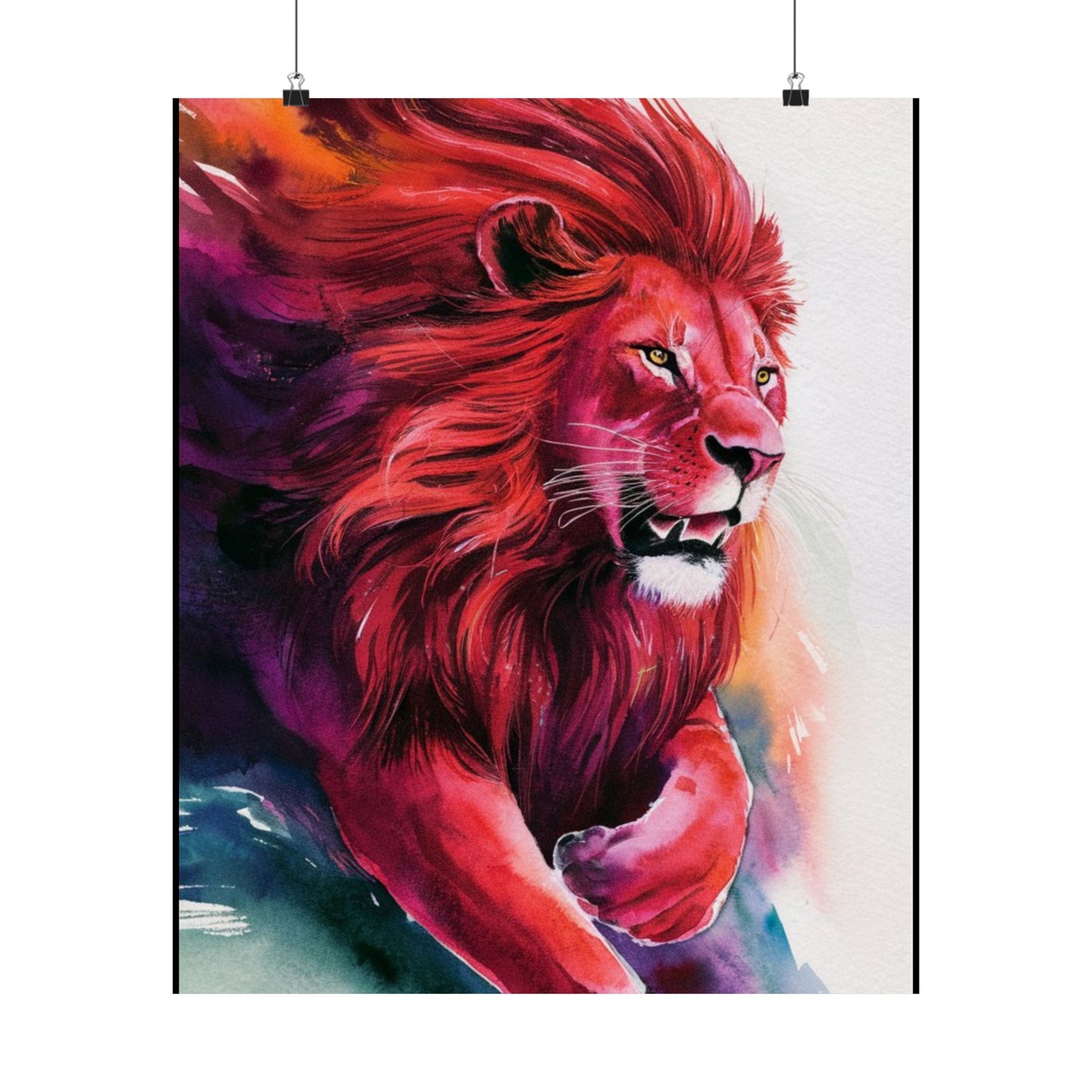 Colorful lion Matte Vertical Posters