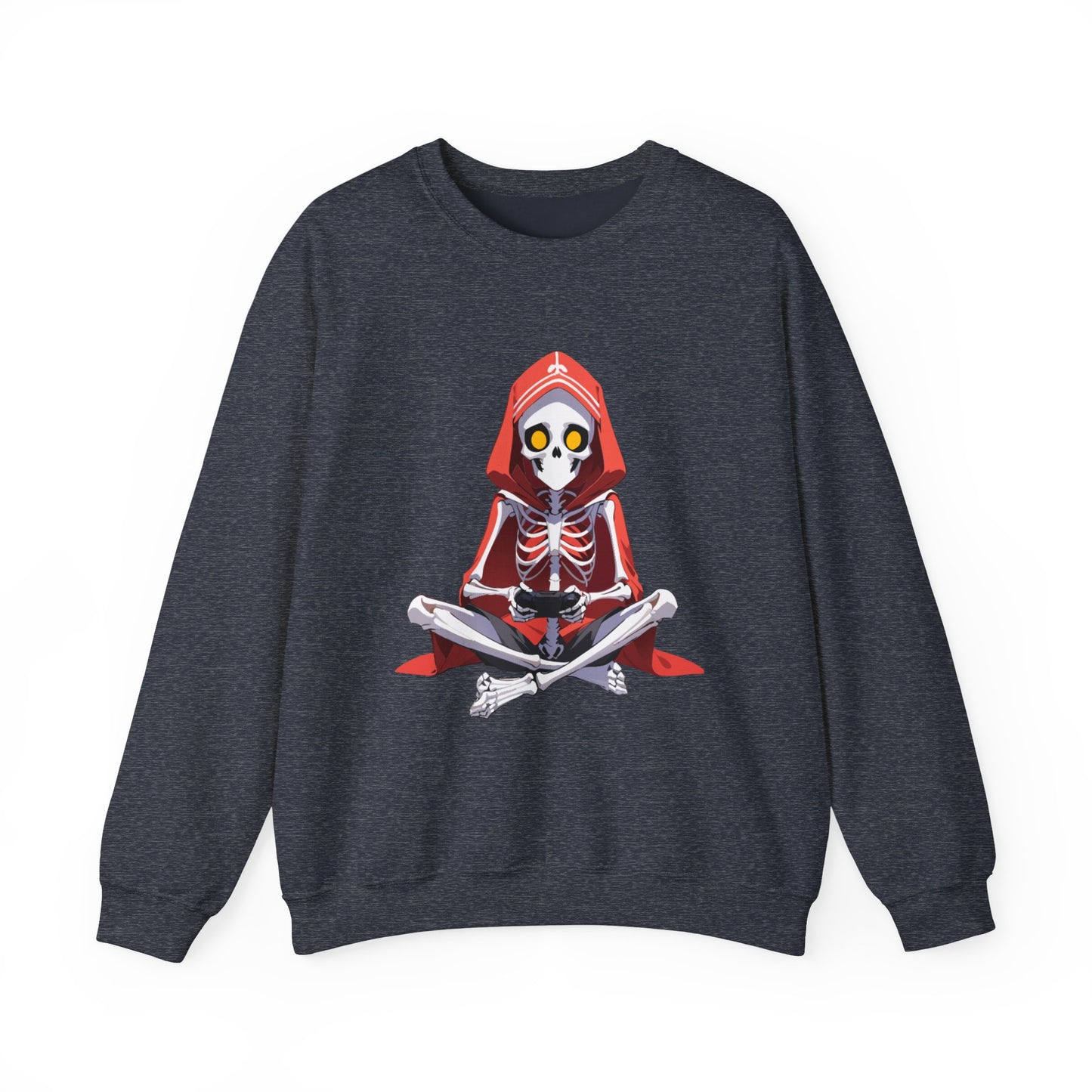 Funny Skeleton Skull Video Gamer Unisex Heavy Blend™ Crewneck Sweatshirt - coffeeandteatees