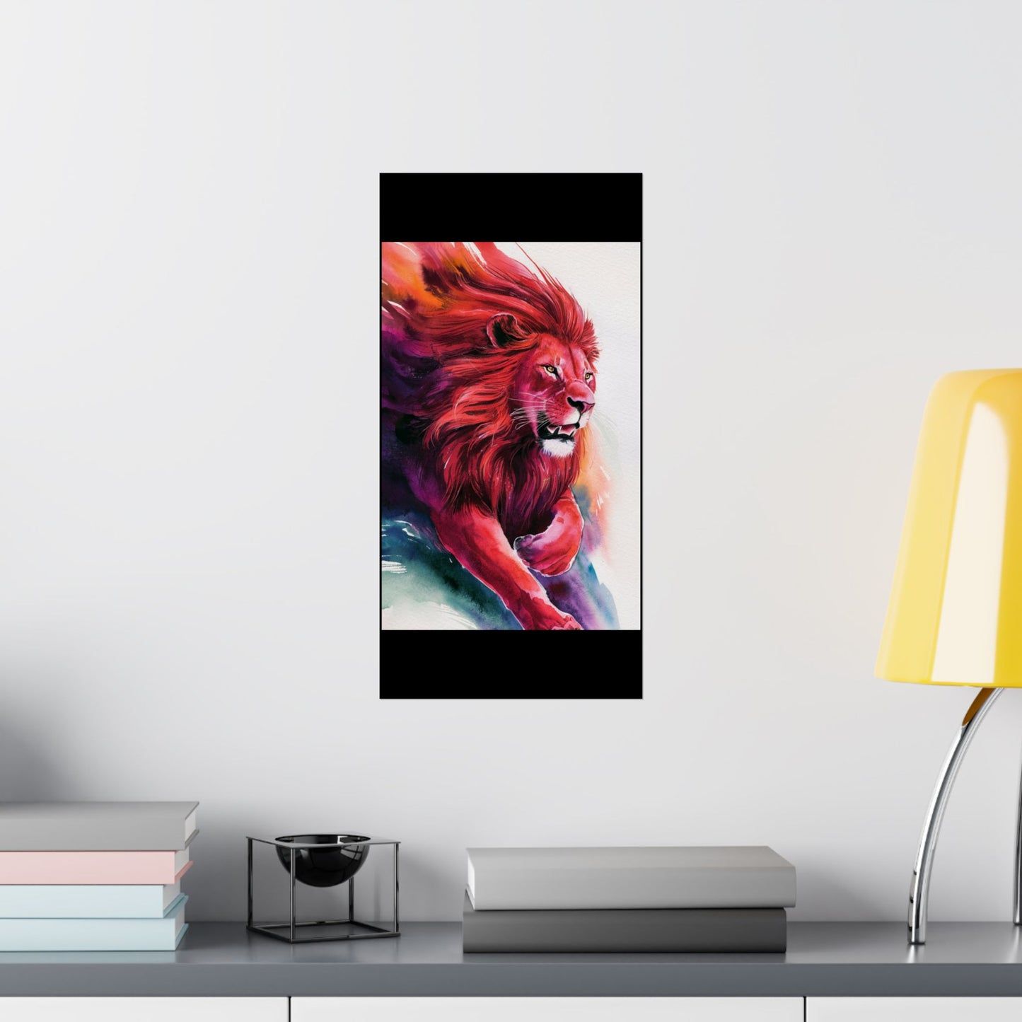 Colorful Lion Matte Vertical Posters – Vibrant Animal Wall Art Decor