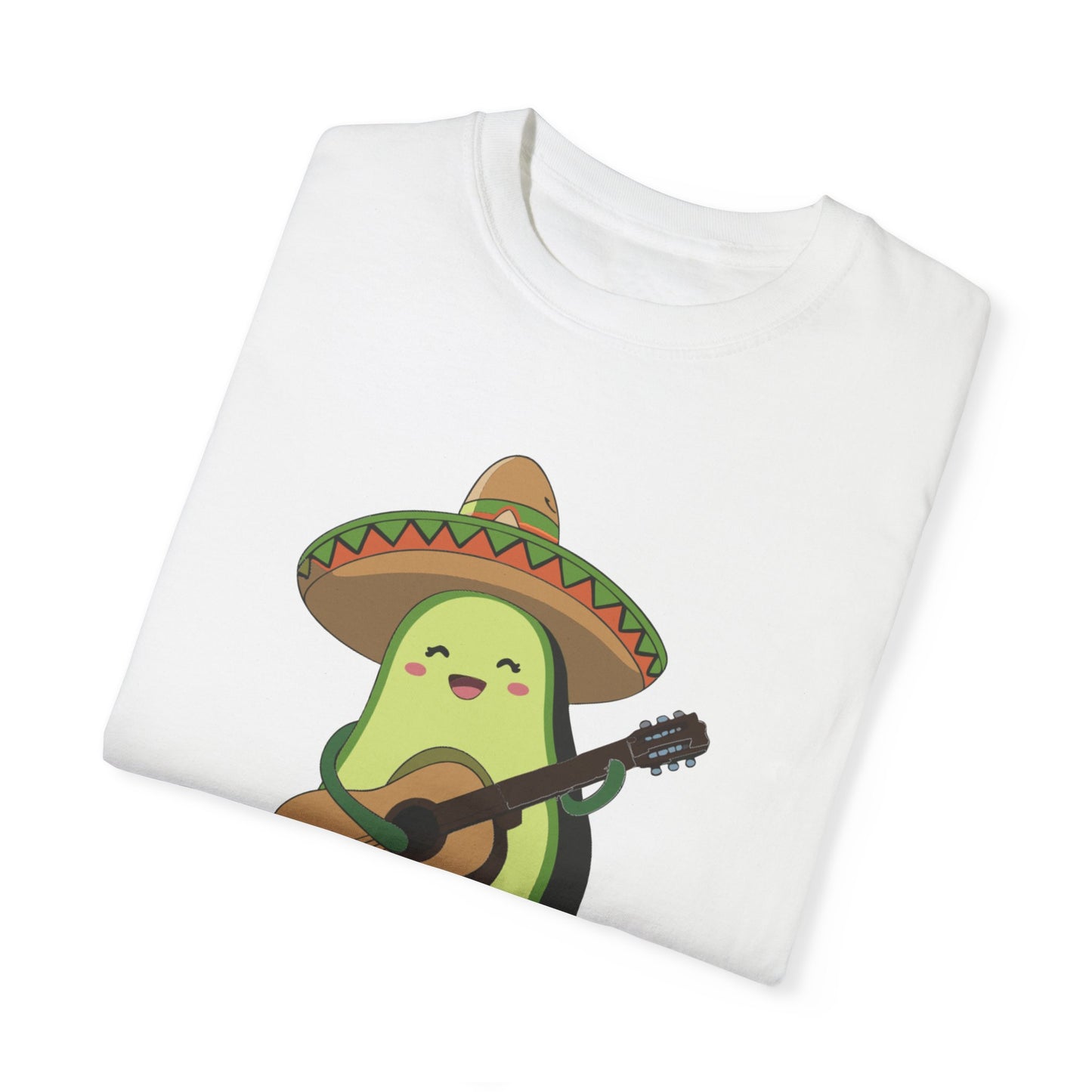 Funny Avocado Playing The Guitar Rock Band Music Unisex Garment-Dyed T-shirt