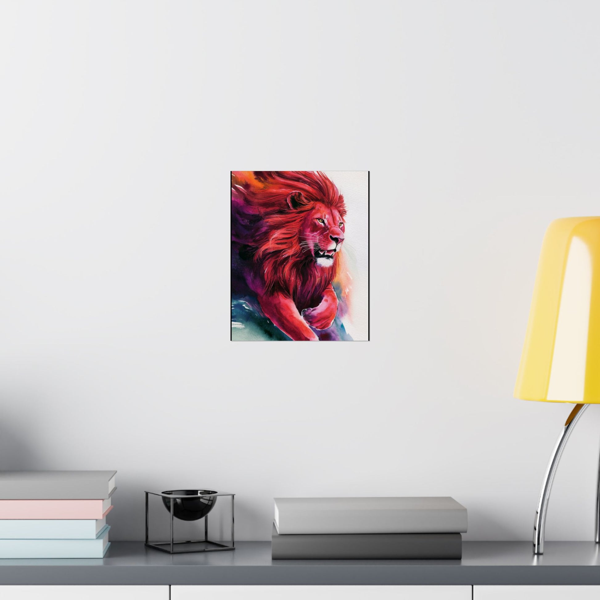 Colorful Lion Matte Vertical Posters – Vibrant Animal Wall Art Decor