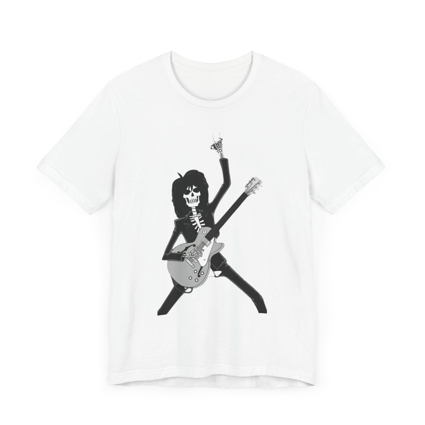 Skeleton Guitar Guy Rock And Roll Band Rock On Unisex Jersey Short Sleeve Tee - coffeeandteatees