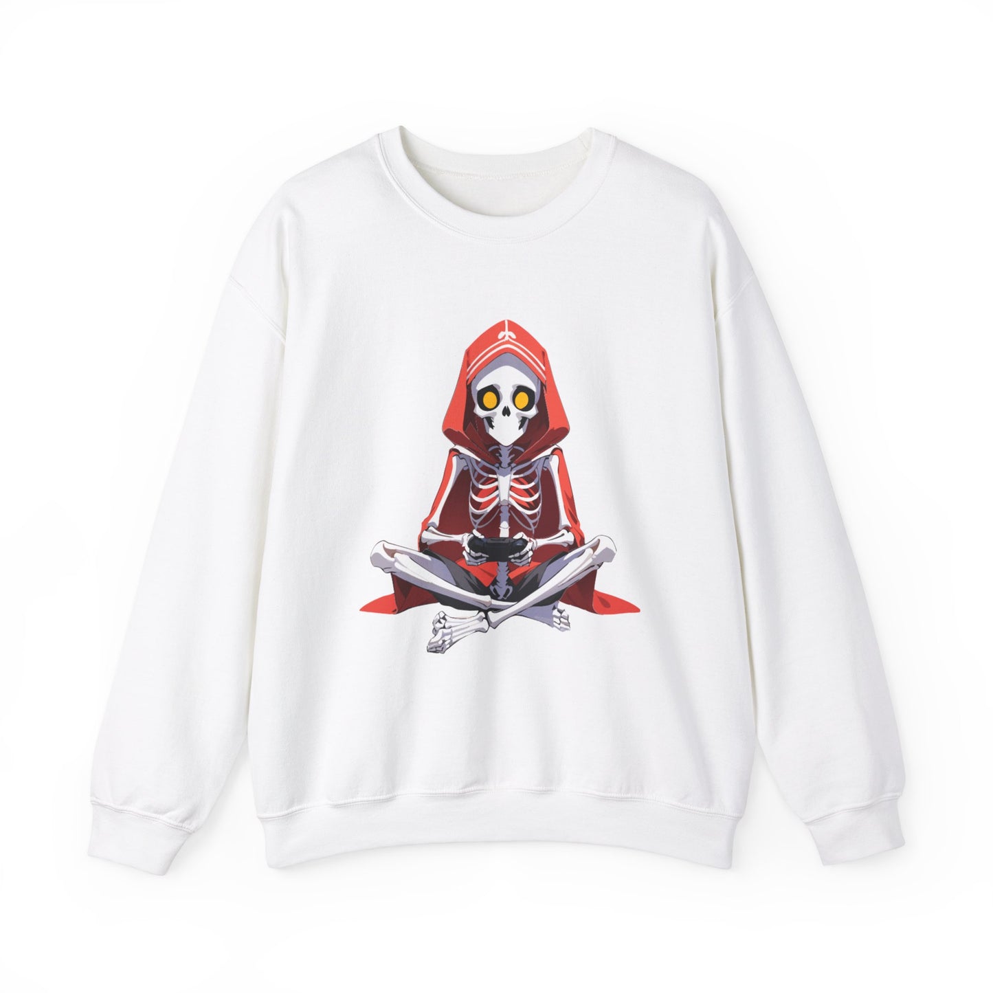 Funny Skeleton Skull Video Gamer Unisex Heavy Blend™ Crewneck Sweatshirt - coffeeandteatees