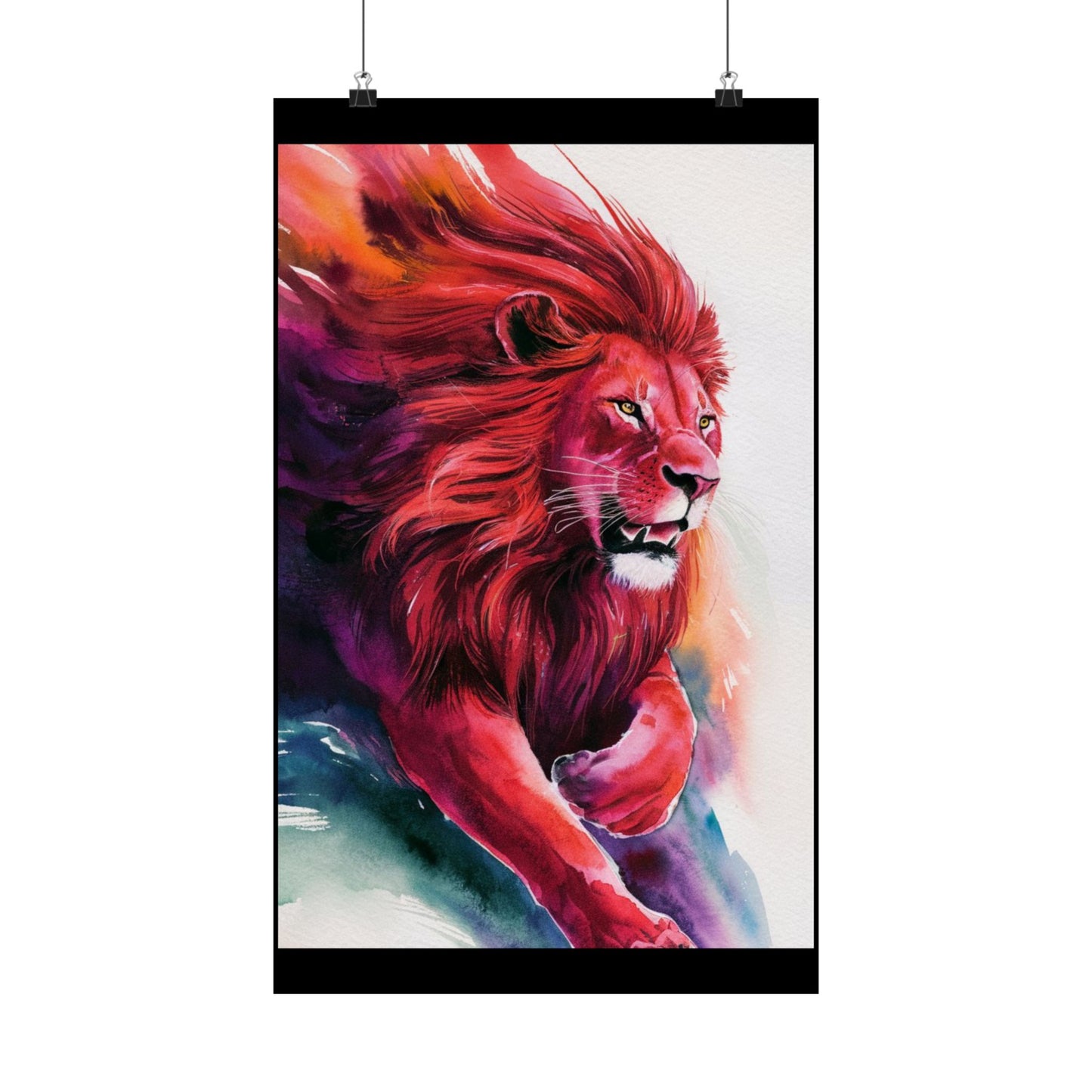 Colorful lion Matte Vertical Posters