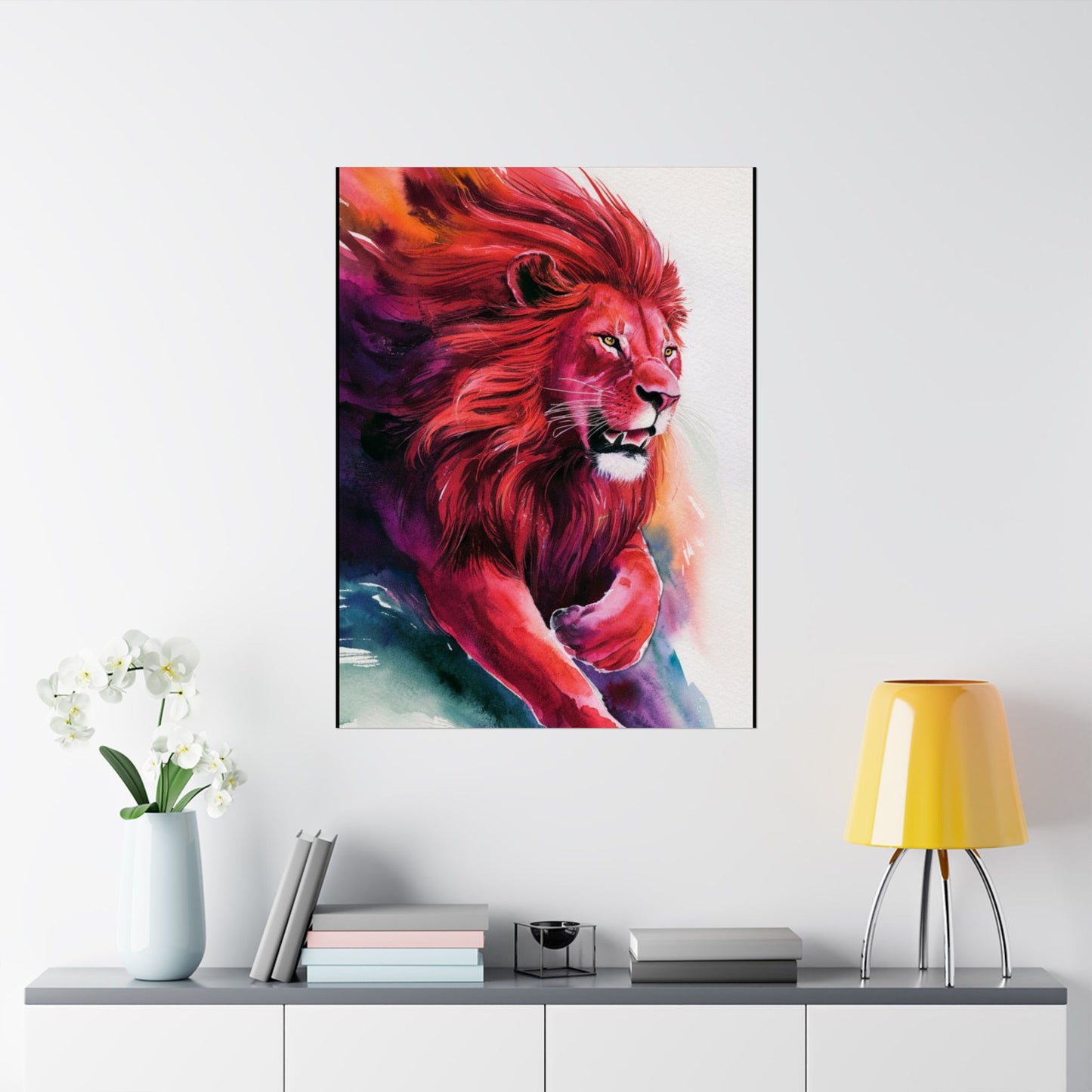 Colorful Lion Matte Vertical Posters – Vibrant Animal Wall Art Decor