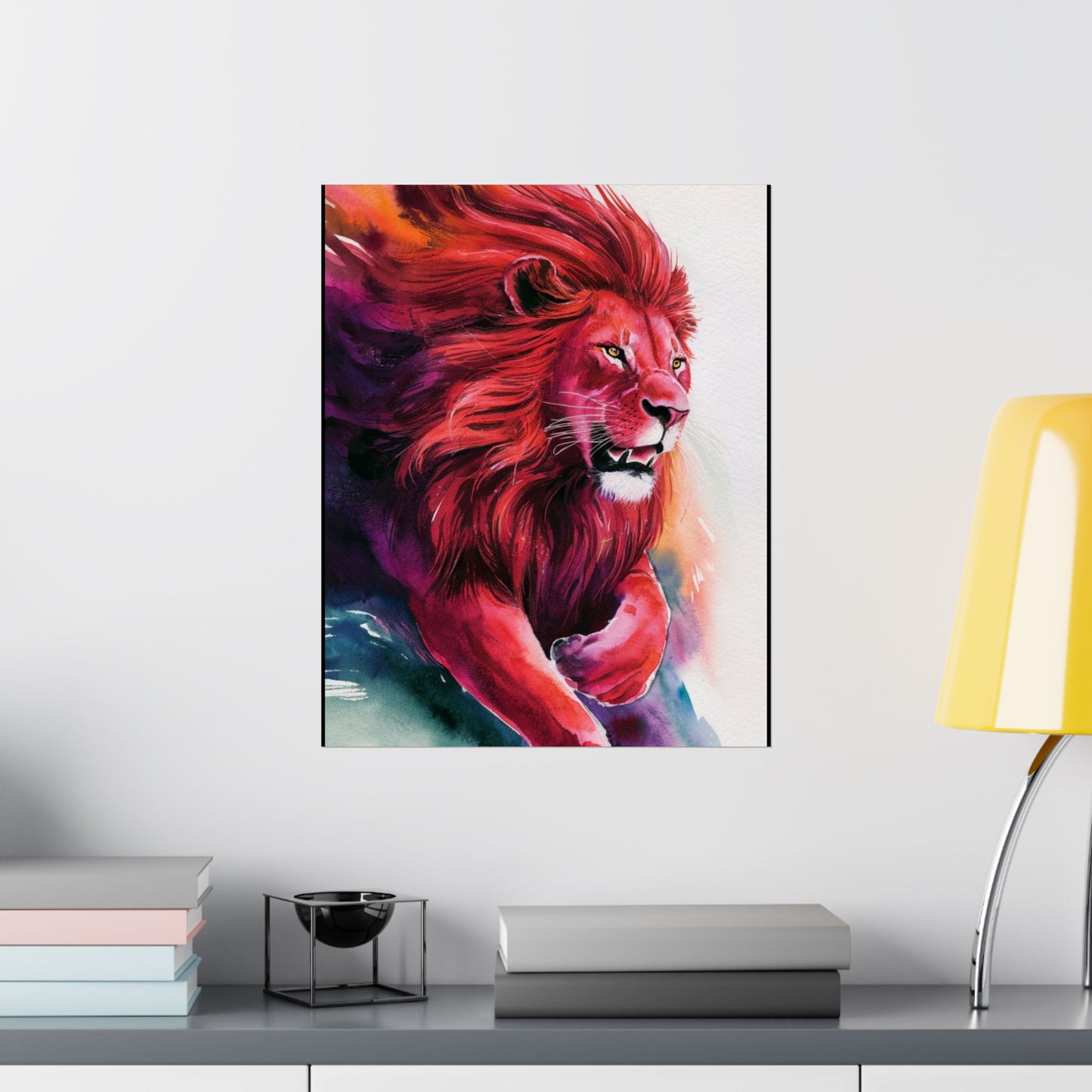 Colorful Lion Matte Vertical Posters – Vibrant Animal Wall Art Decor