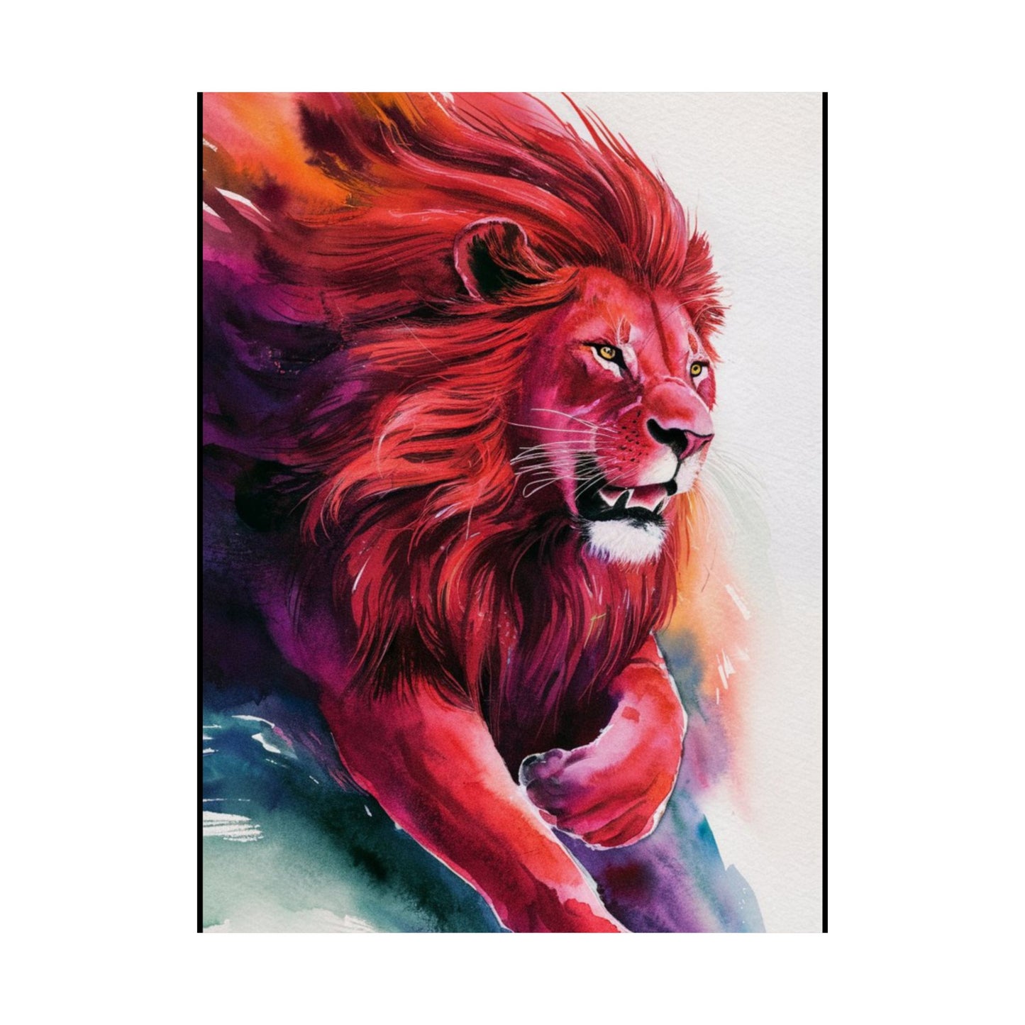 Colorful lion Matte Vertical Posters