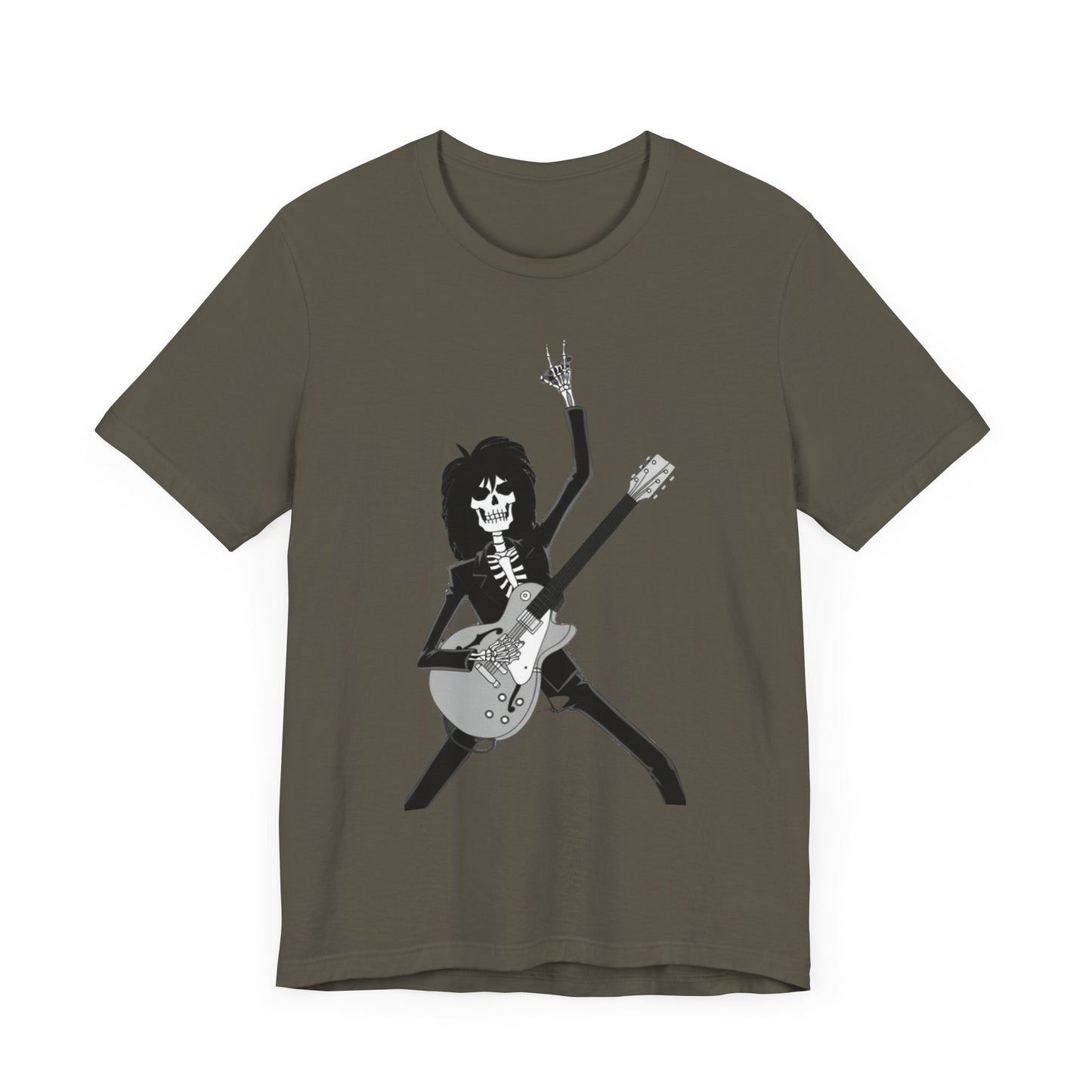 Skeleton Guitar Guy Rock And Roll Band Rock On Unisex Jersey Short Sleeve Tee - coffeeandteatees