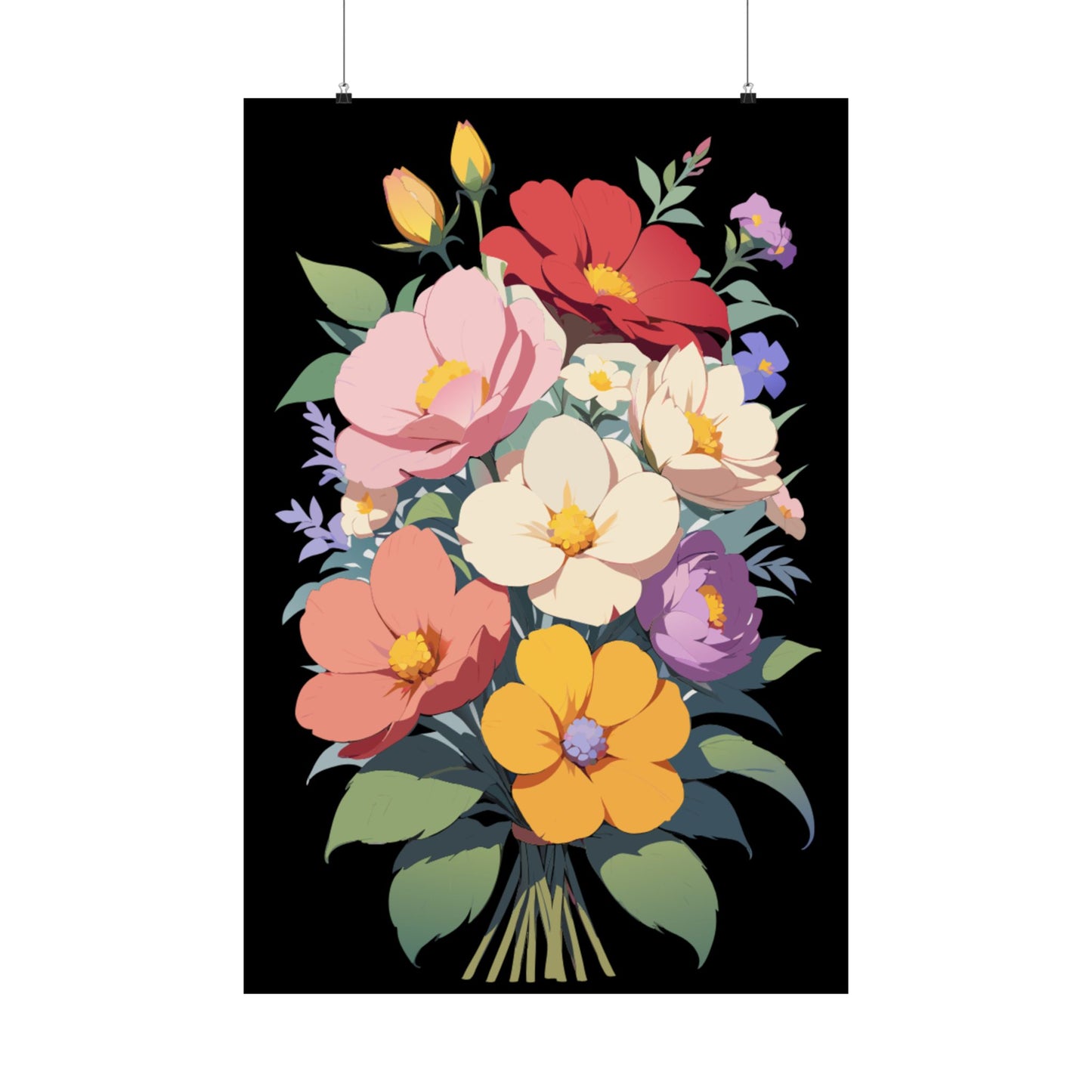 Vintage Flowers Matte Vertical Posters