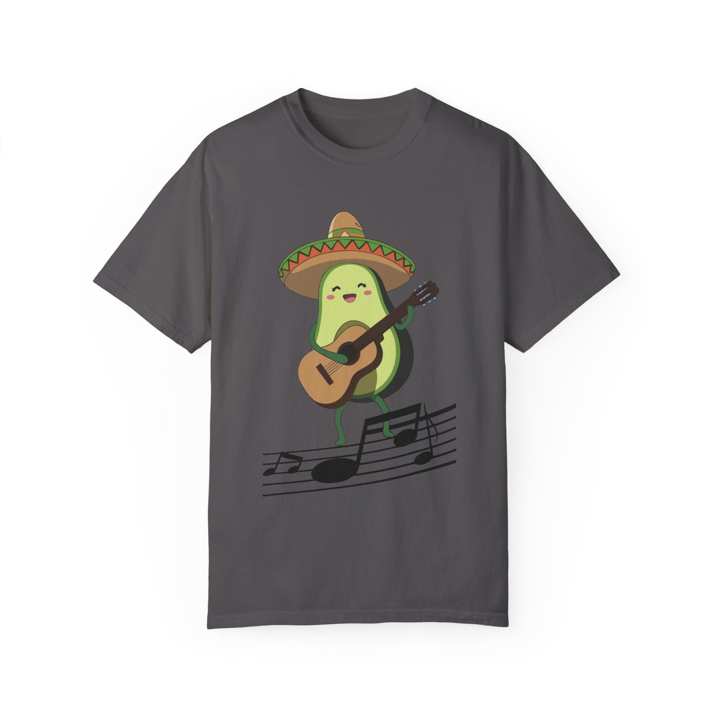 Funny Avocado Playing The Guitar Rock Band Music Unisex Garment-Dyed T-shirt