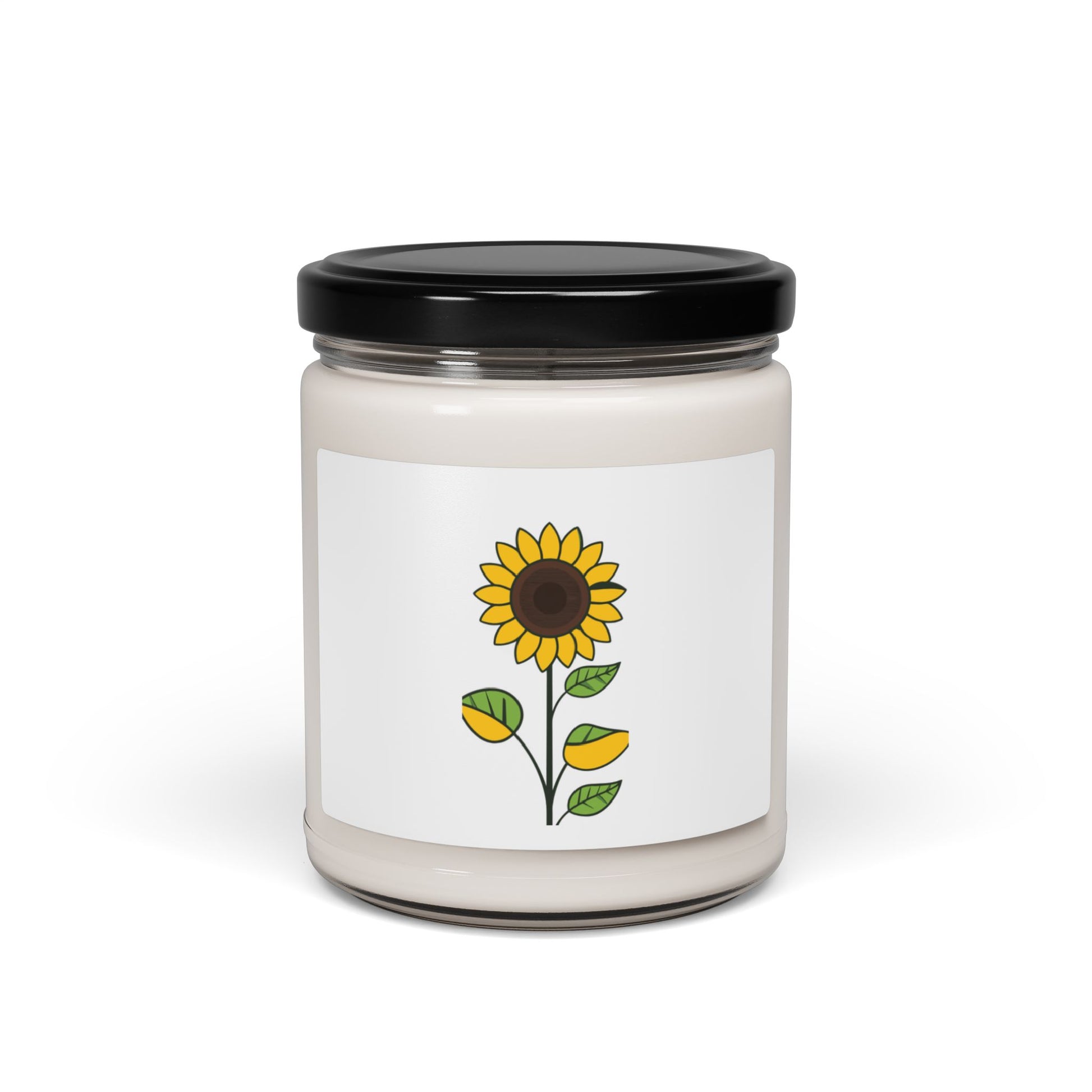 Sunflower Flower Graphic Inspirational Scented Soy Candle, 9oz - coffeeandteatees