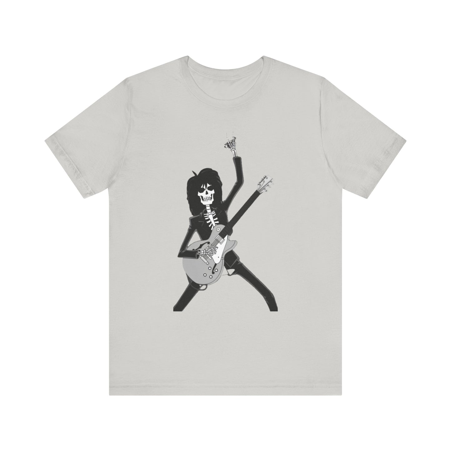 Skeleton Guitar Guy Rock And Roll Band Rock On Unisex Jersey Short Sleeve Tee - coffeeandteatees