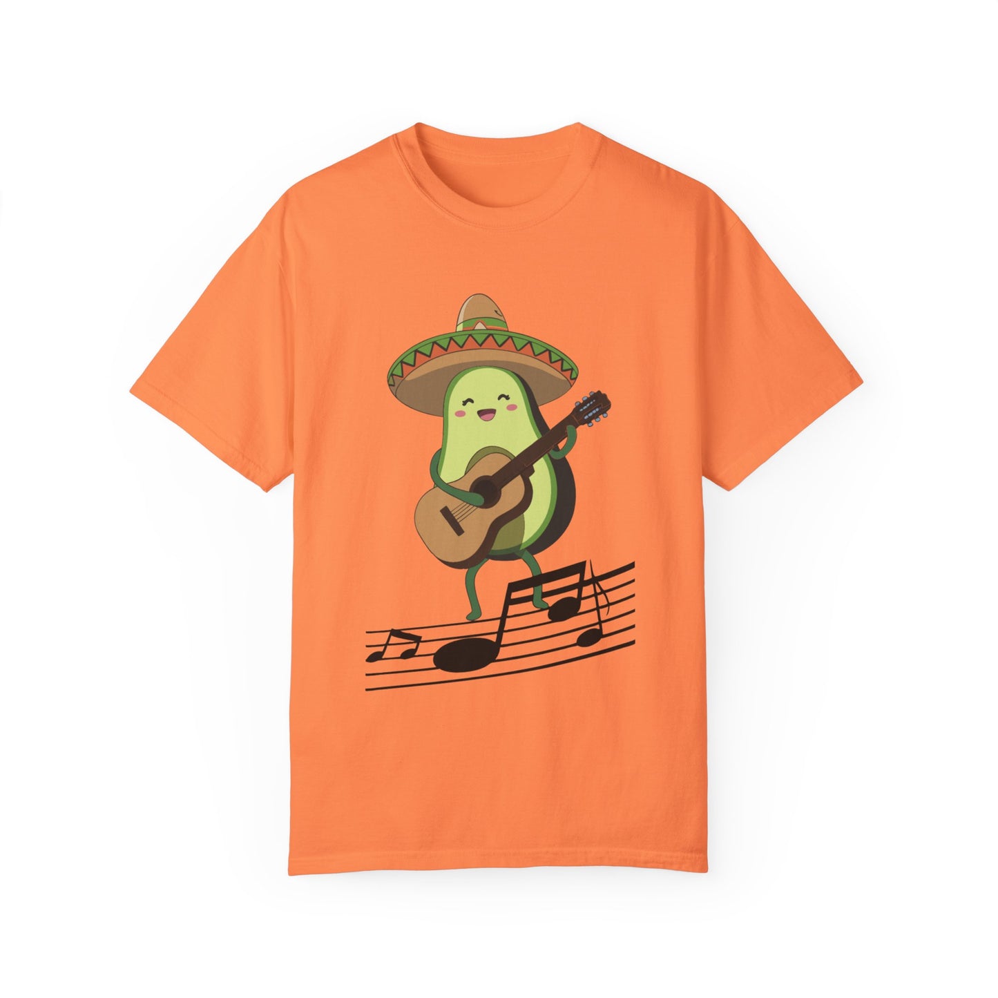 Funny Avocado Playing The Guitar Rock Band Music Unisex Garment-Dyed T-shirt