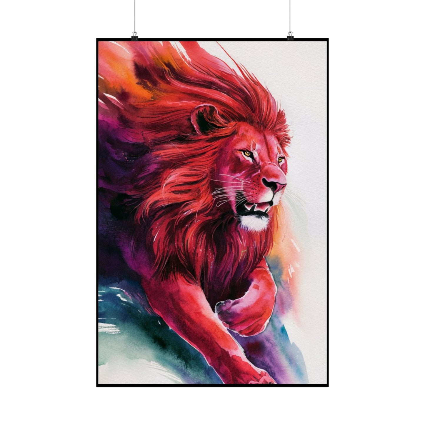 Colorful lion Matte Vertical Posters