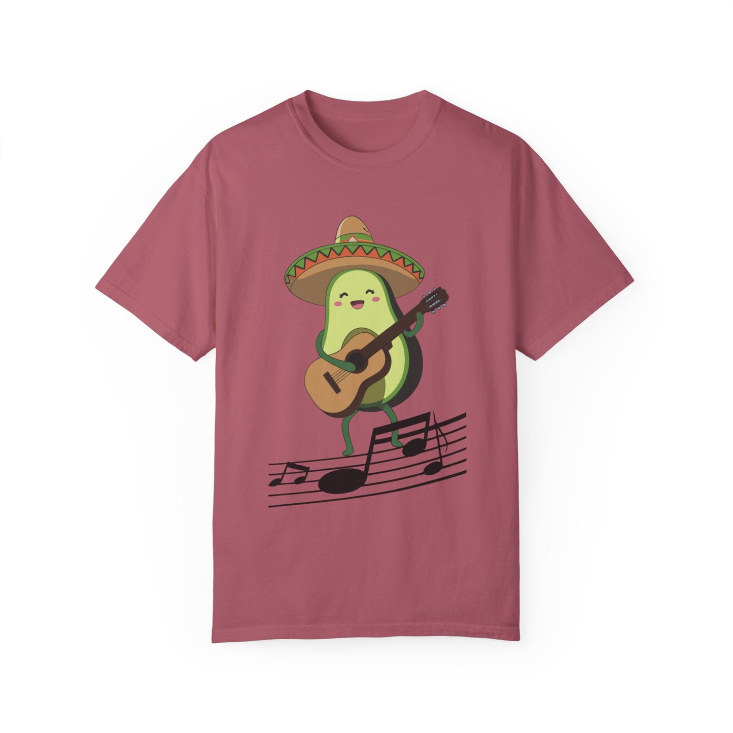 Funny Avocado Playing The Guitar Rock Band Music Unisex Garment-Dyed T-shirt