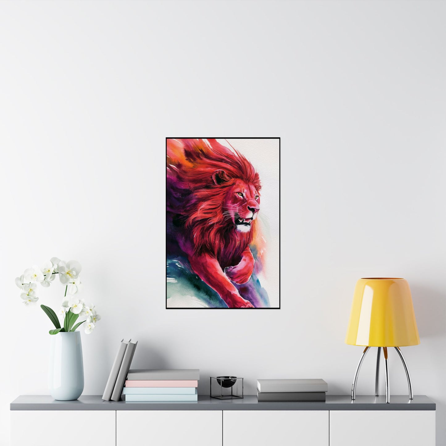 Colorful Lion Matte Vertical Posters – Vibrant Animal Wall Art Decor