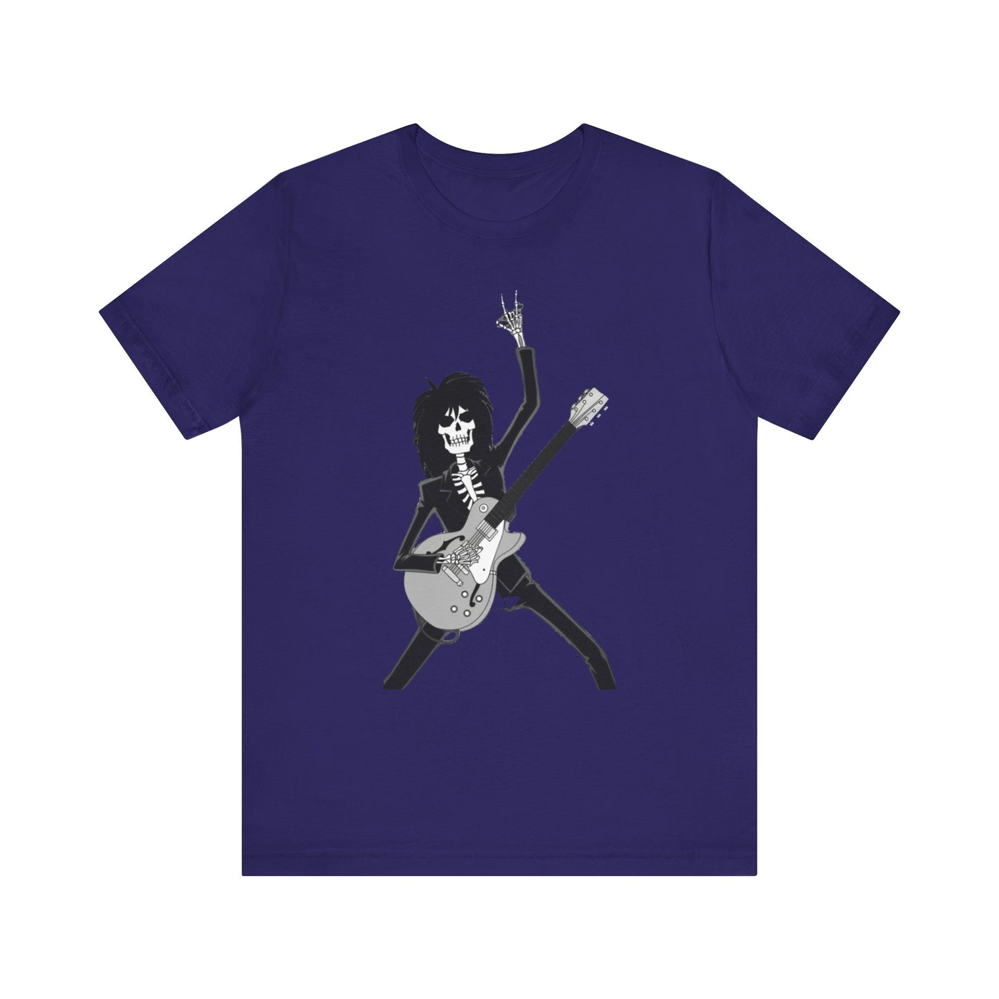 Skeleton Guitar Guy Rock And Roll Band Rock On Unisex Jersey Short Sleeve Tee - coffeeandteatees