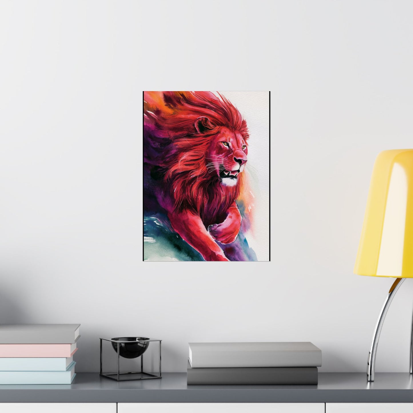 Colorful Lion Matte Vertical Posters – Vibrant Animal Wall Art Decor