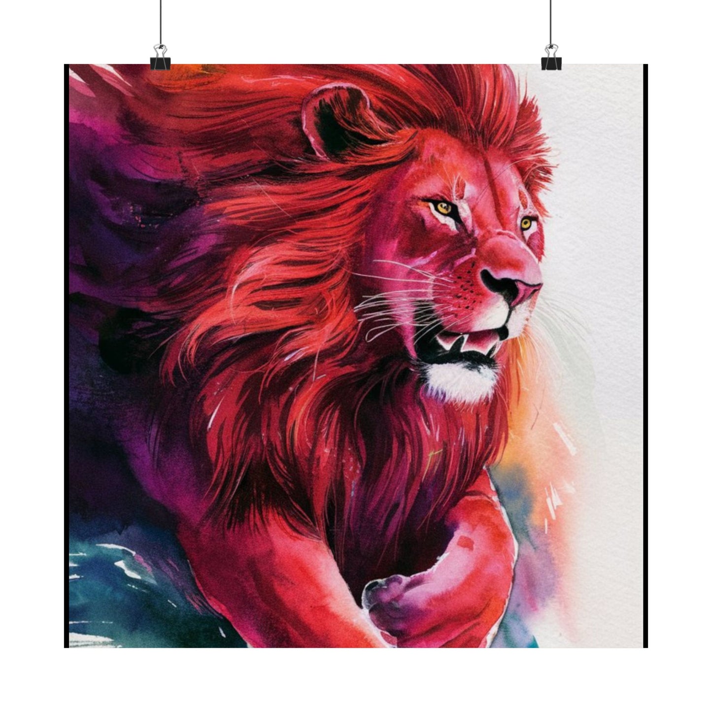 Colorful lion Matte Vertical Posters