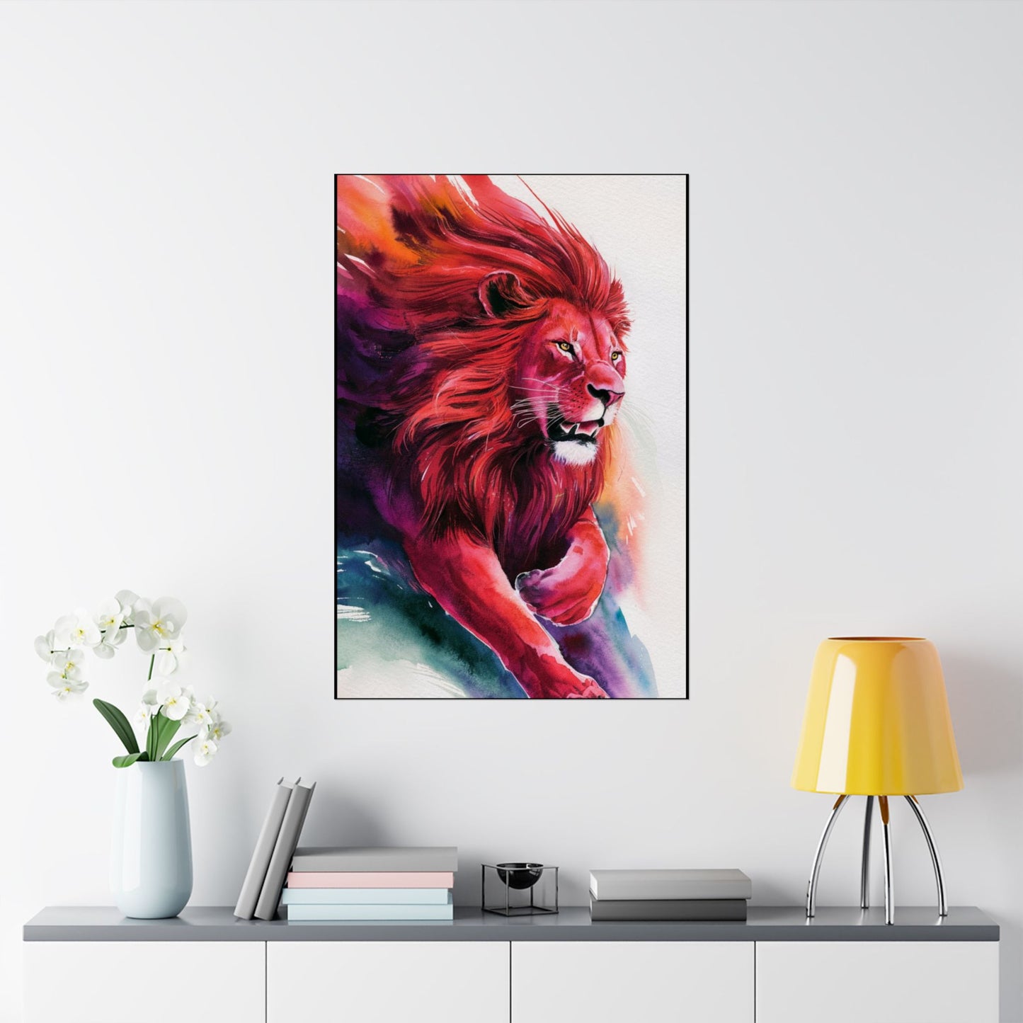 Colorful lion Matte Vertical Posters