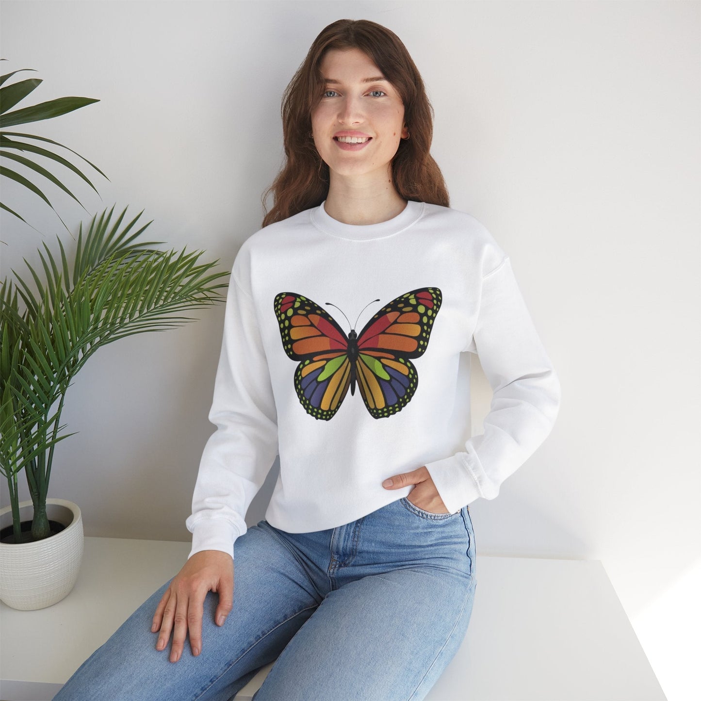 Cute Butterfly Colorfull Unisex Heavy Blend™ Crewneck Sweatshirt