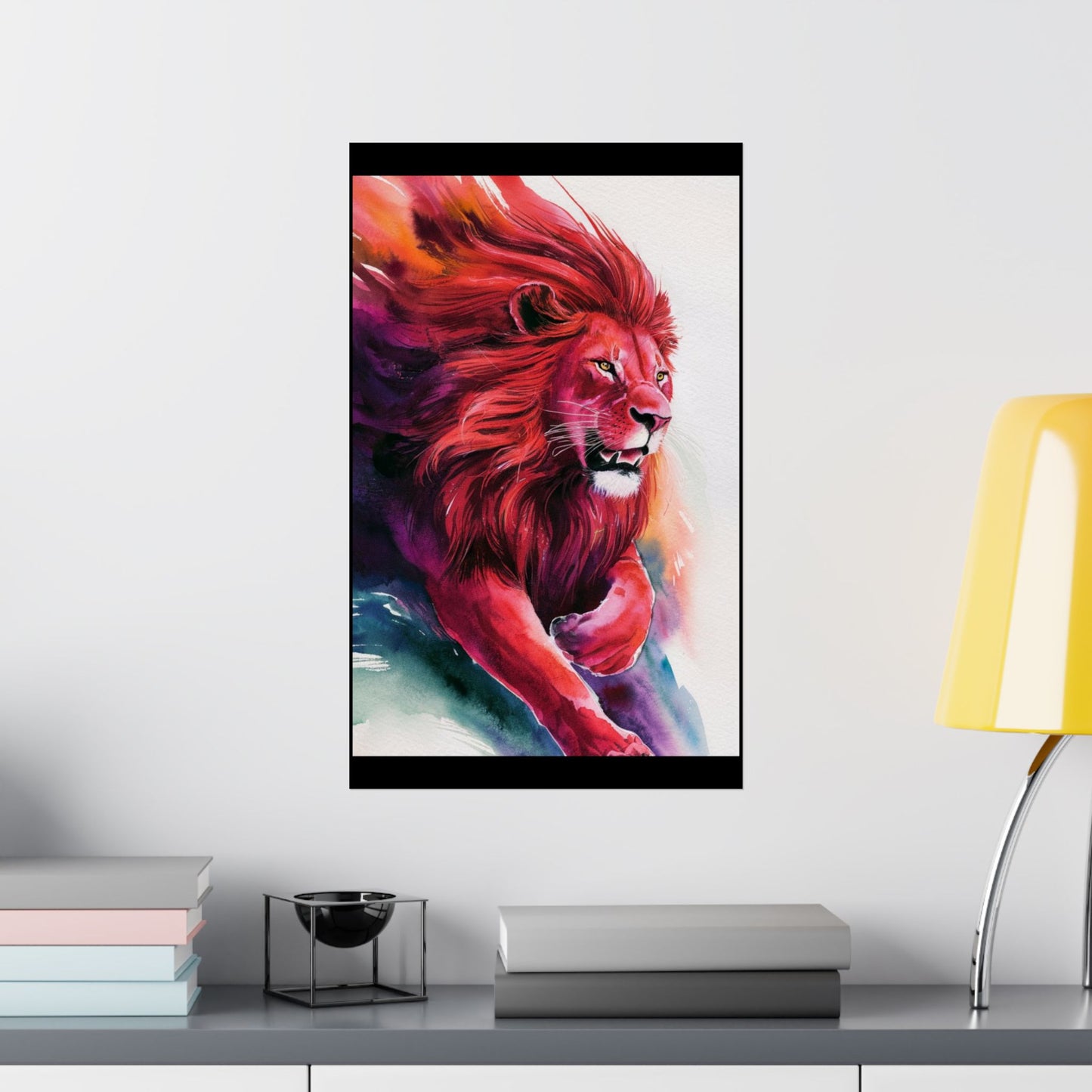 Colorful lion Matte Vertical Posters