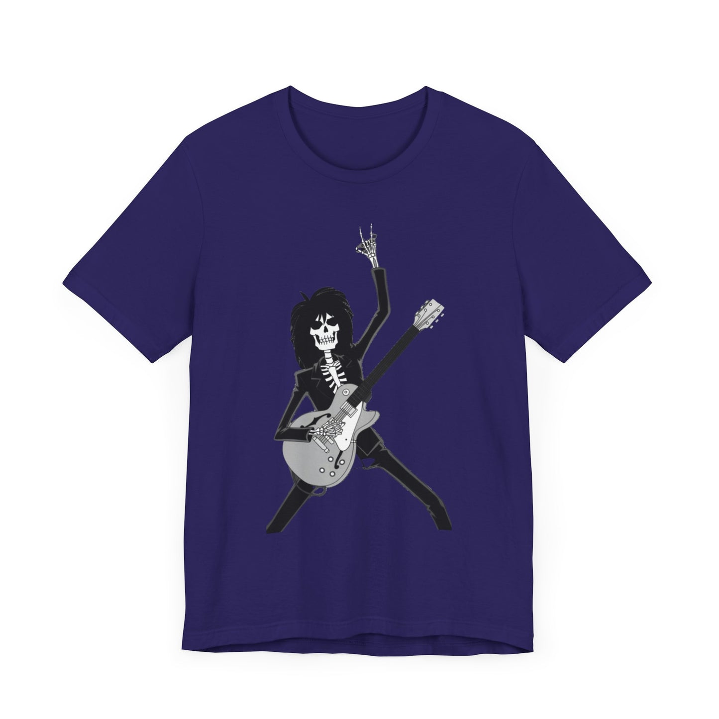 Skeleton Guitar Guy Rock And Roll Band Rock On Unisex Jersey Short Sleeve Tee - coffeeandteatees