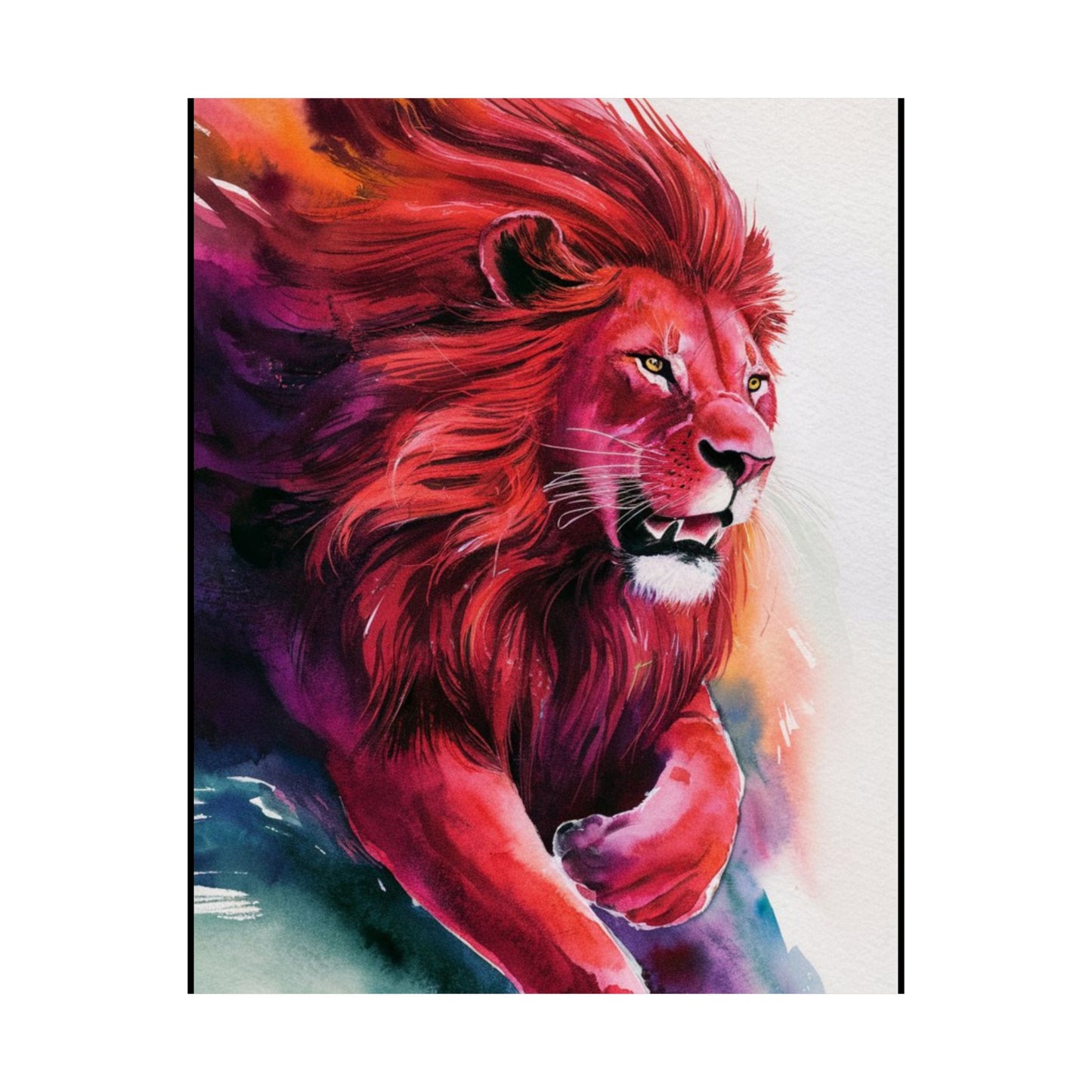 Colorful lion Matte Vertical Posters