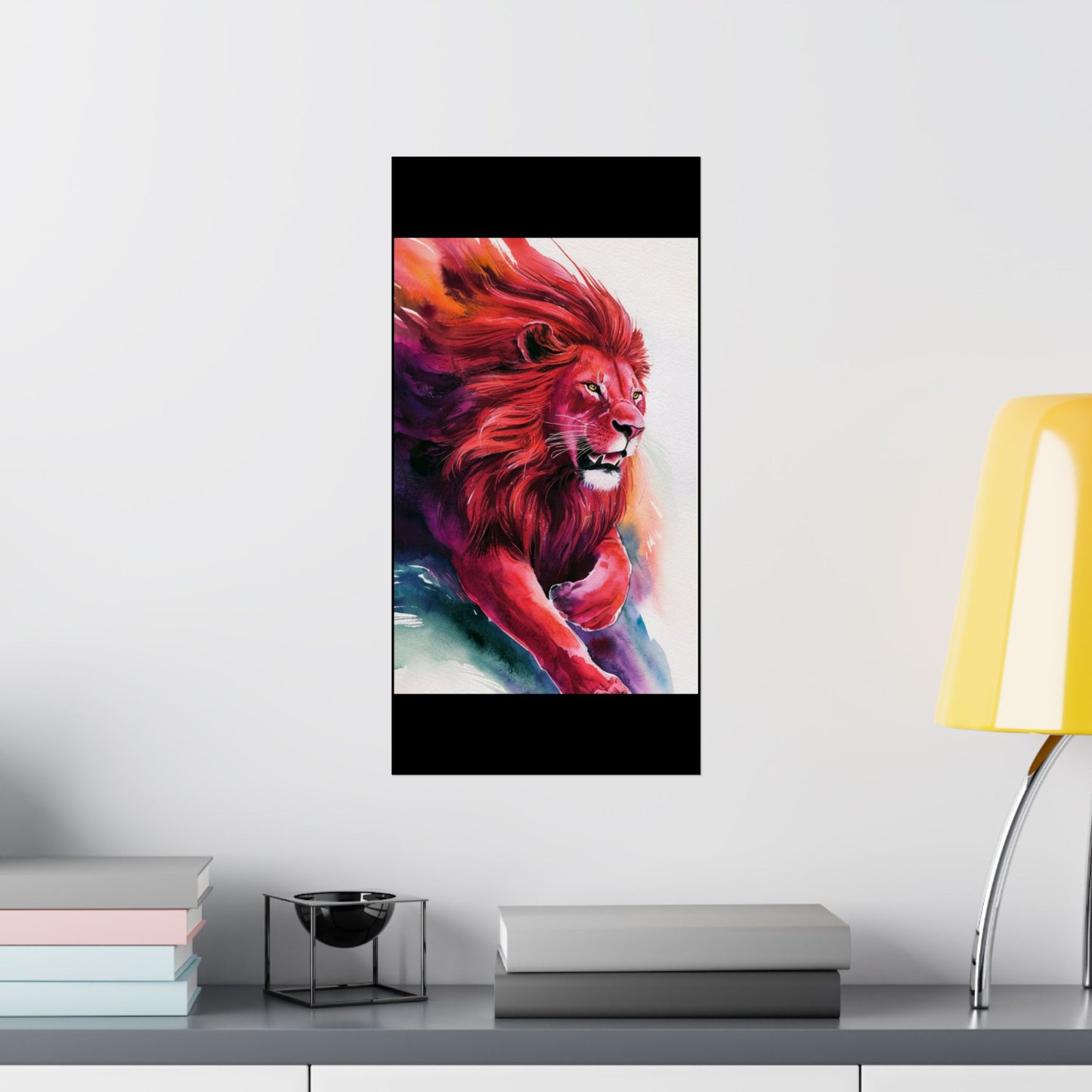 Colorful lion Matte Vertical Posters