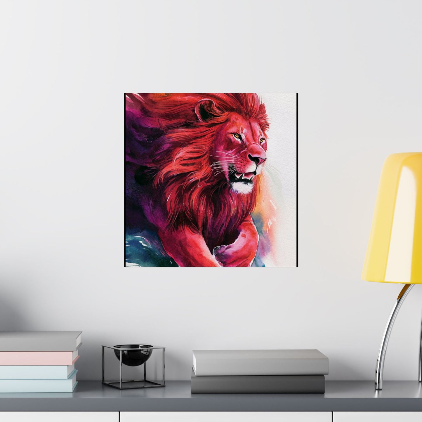 Colorful Lion Matte Vertical Posters – Vibrant Animal Wall Art Decor