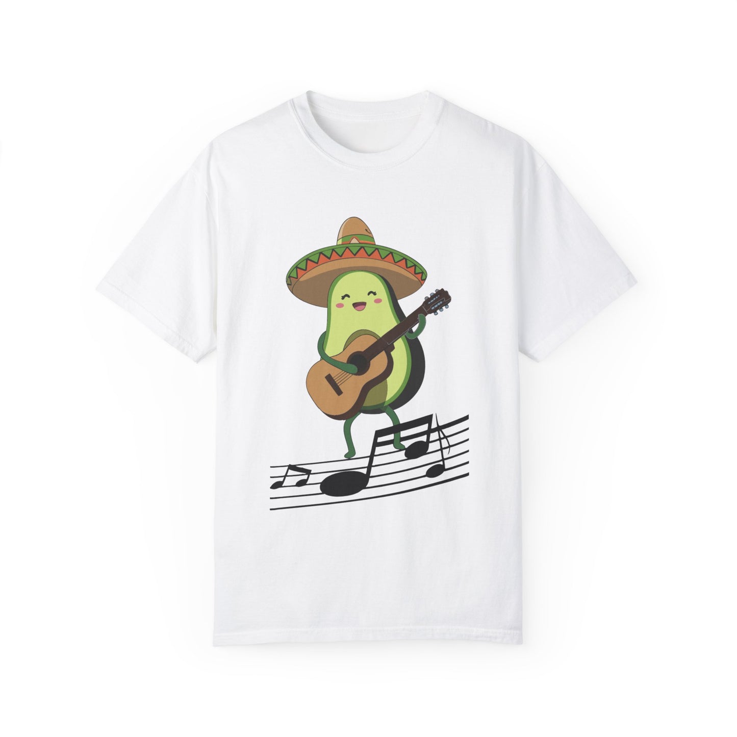 Funny Avocado Playing The Guitar Rock Band Music Unisex Garment-Dyed T-shirt